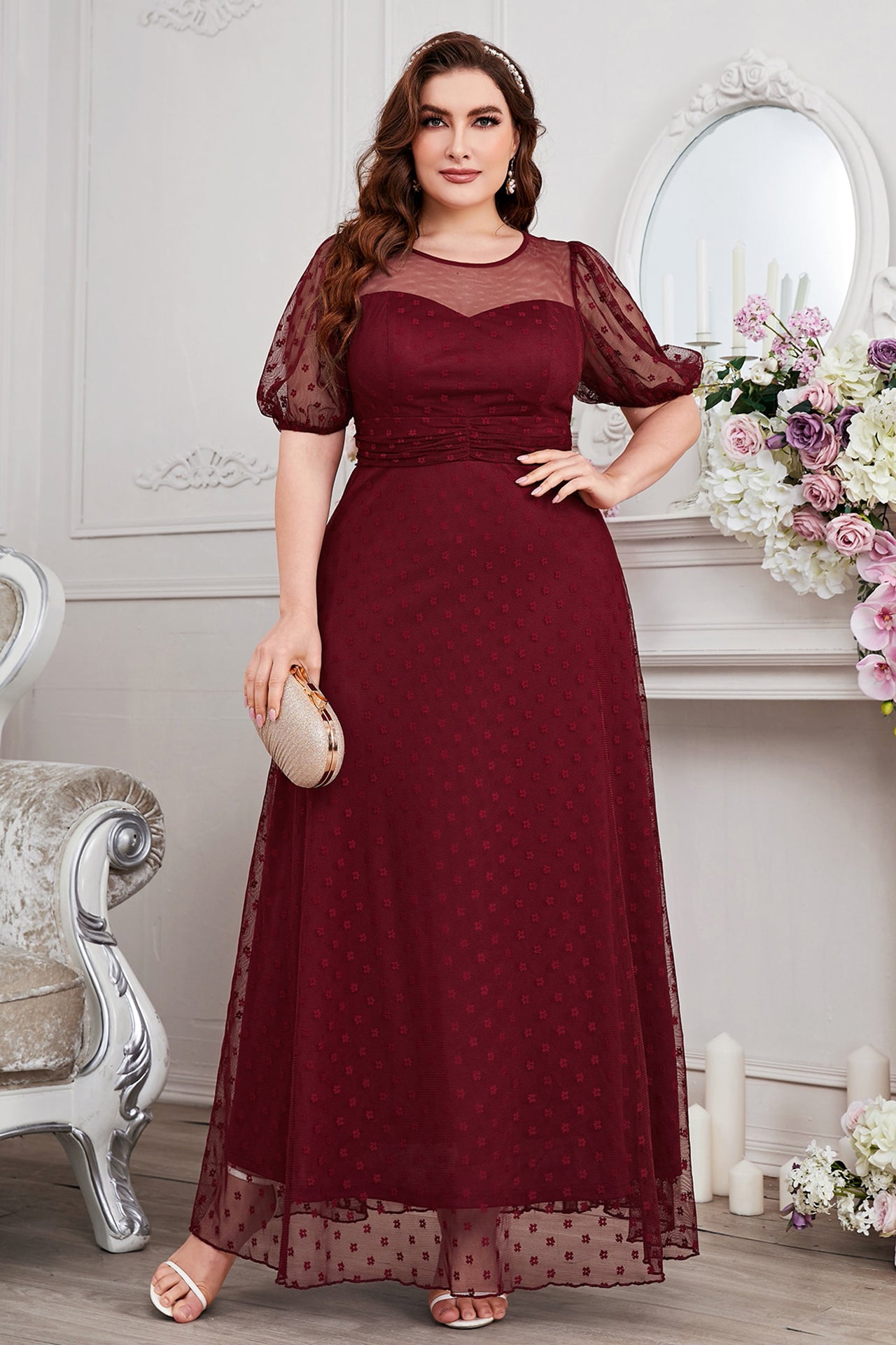 Rosamund V-Neck Lace Maxi Dress