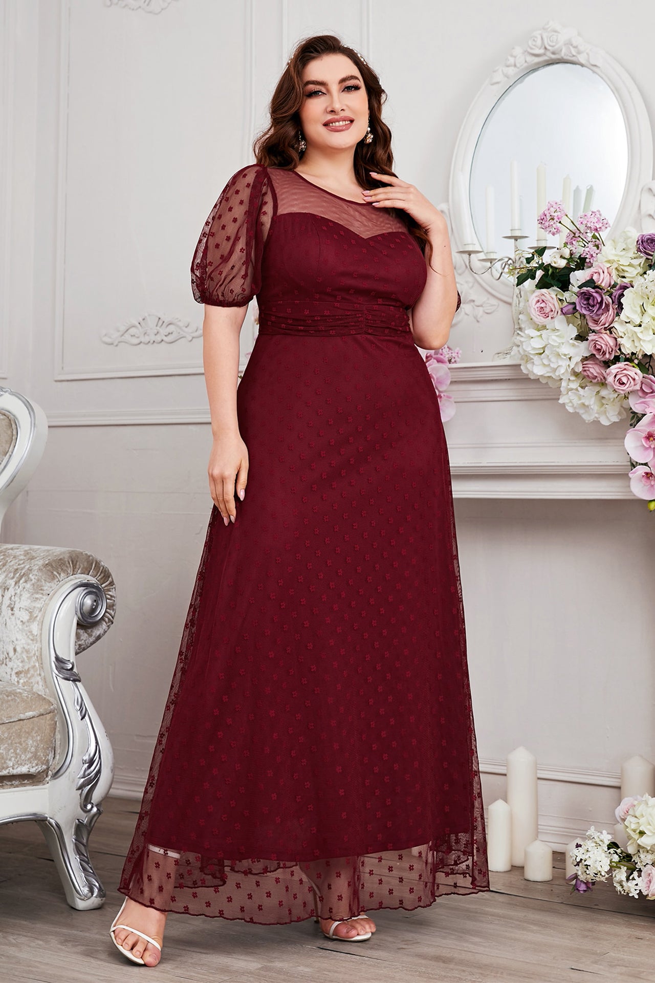 Rosamund V-Neck Lace Maxi Dress