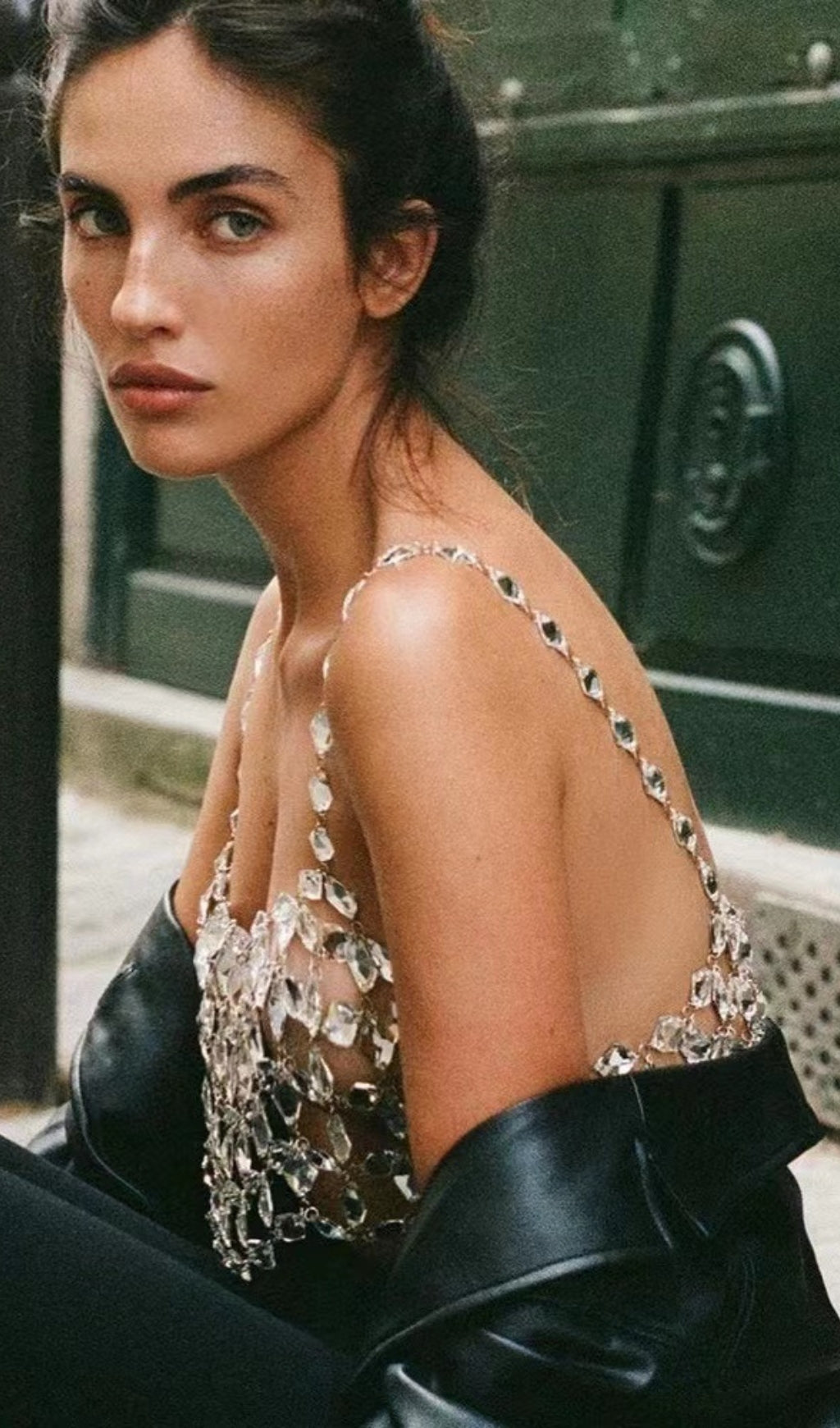 CRYSTAL HOLLOW BODY CHAIN TOP
