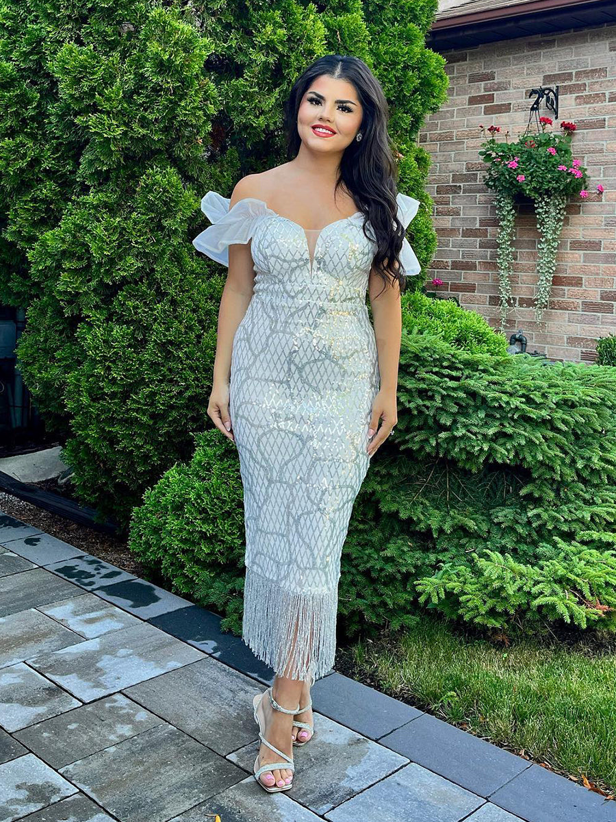Tassel Midi Sequin Dress