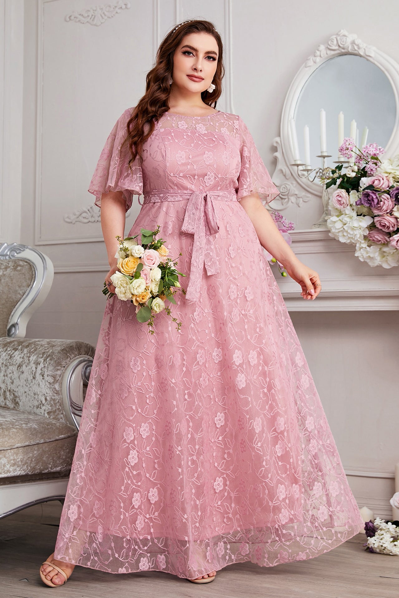 Rosalyn Lace-Up Maxi Dress