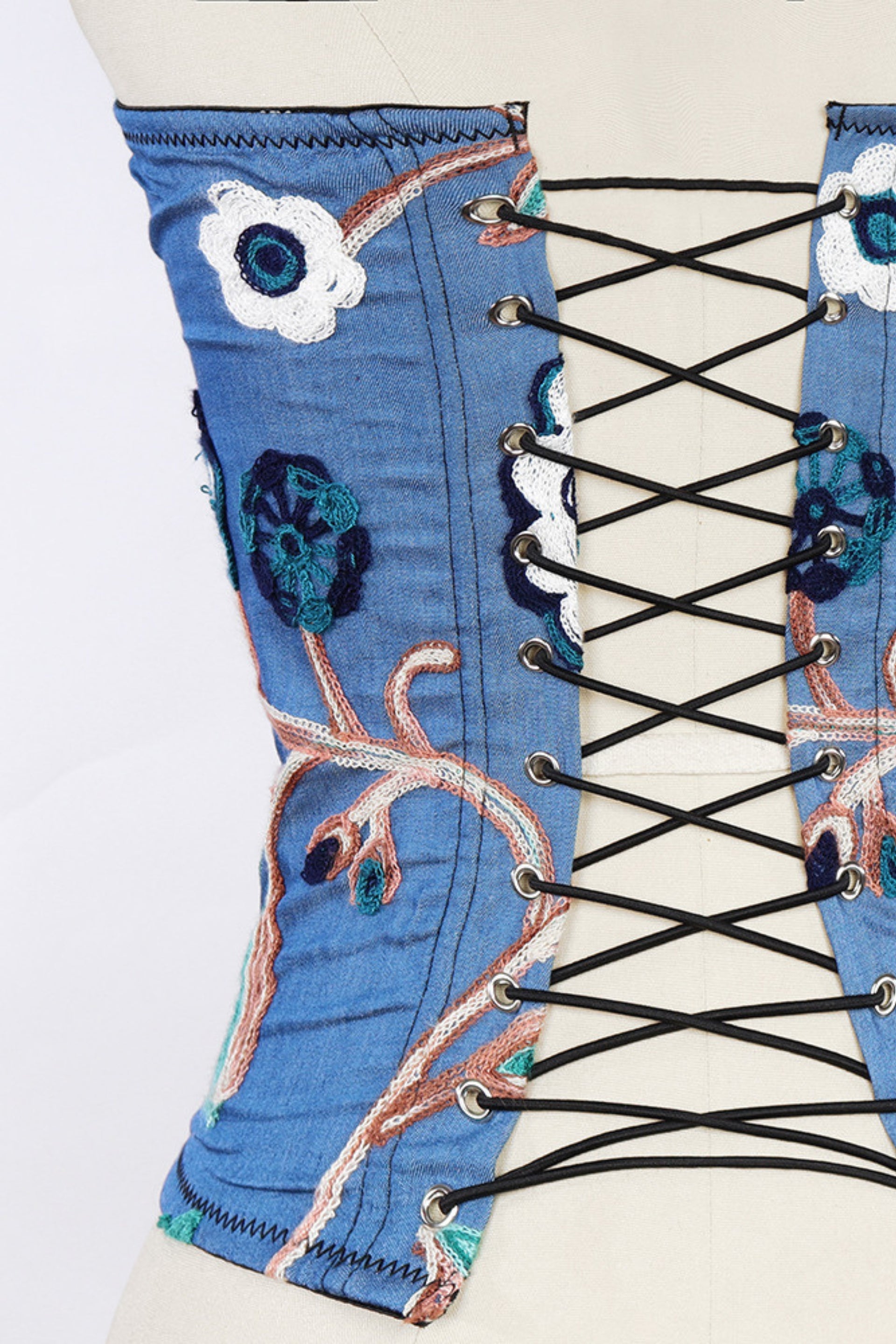 Lace Boning flower embellished Corset top