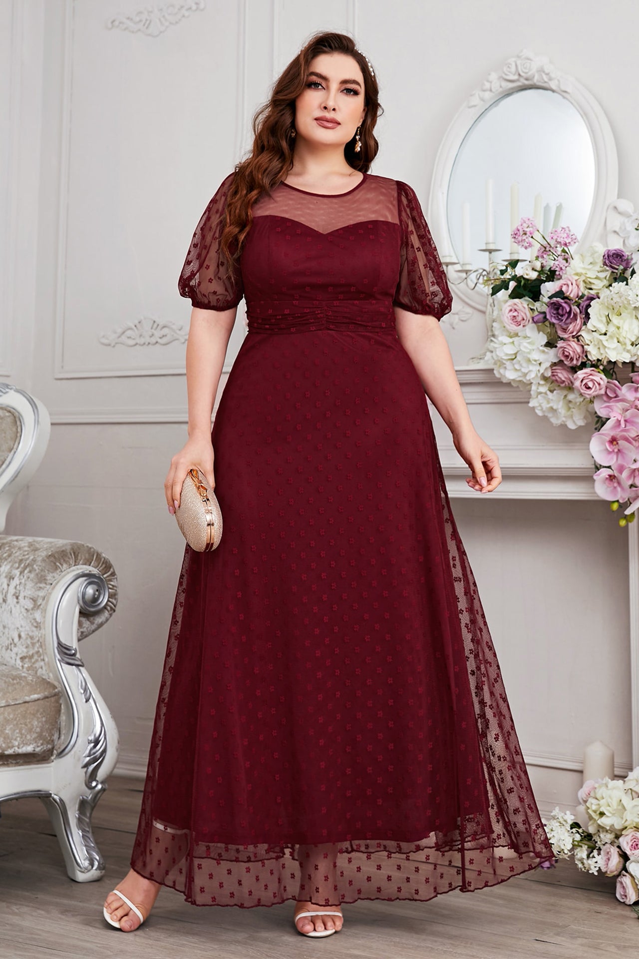 Rosamund V-Neck Lace Maxi Dress