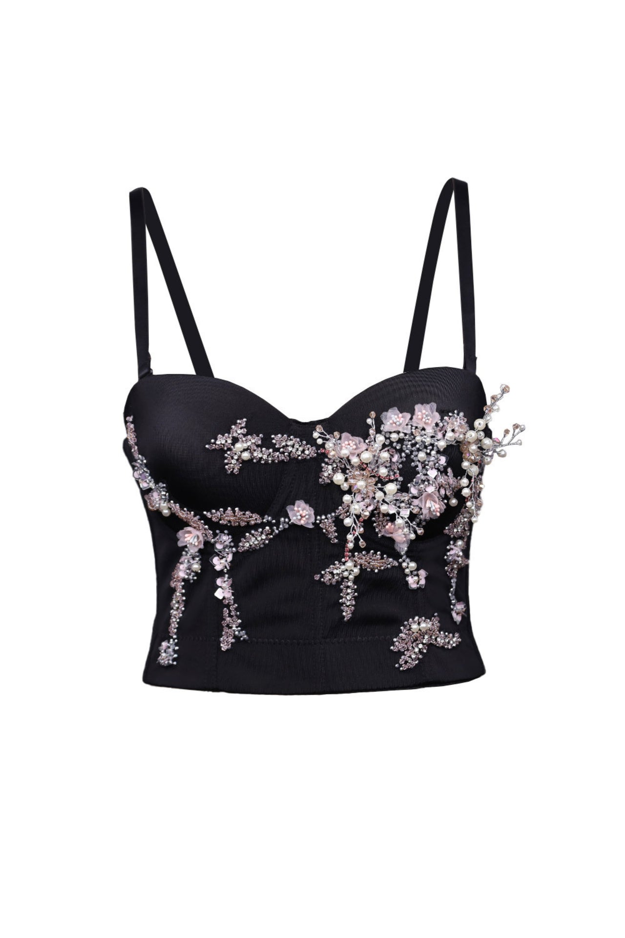 Embroidery Boning Corset Sling Tube Top
