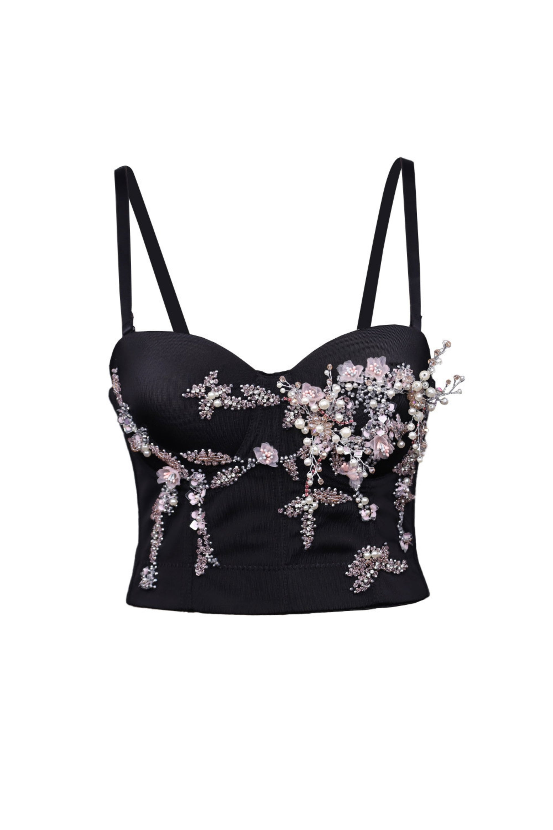 Embroidery Boning Corset Sling Tube Top