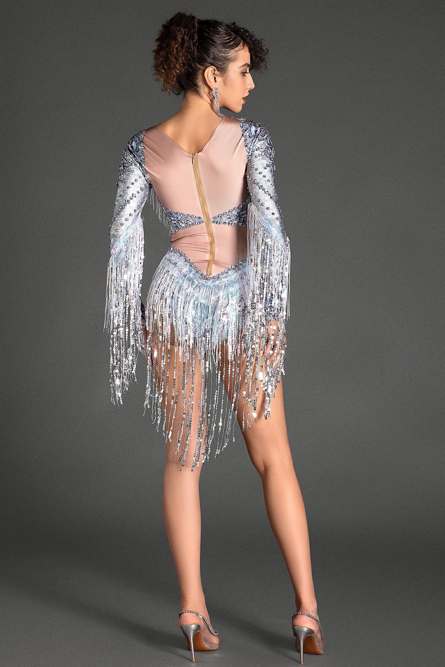 Crystal Sequin Fringe Bodysuit