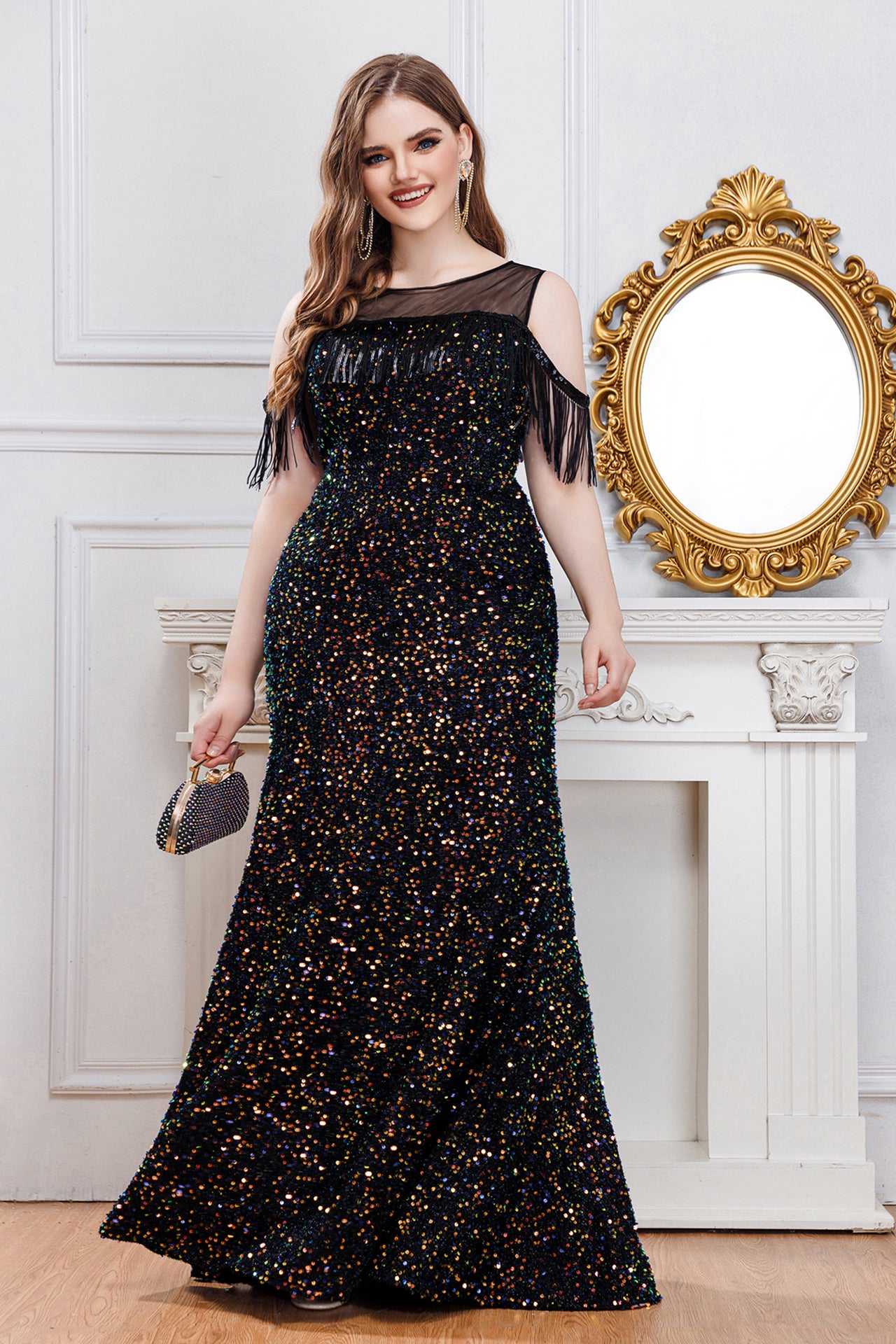 Rafaela Fringed Sequined Maxi Dress