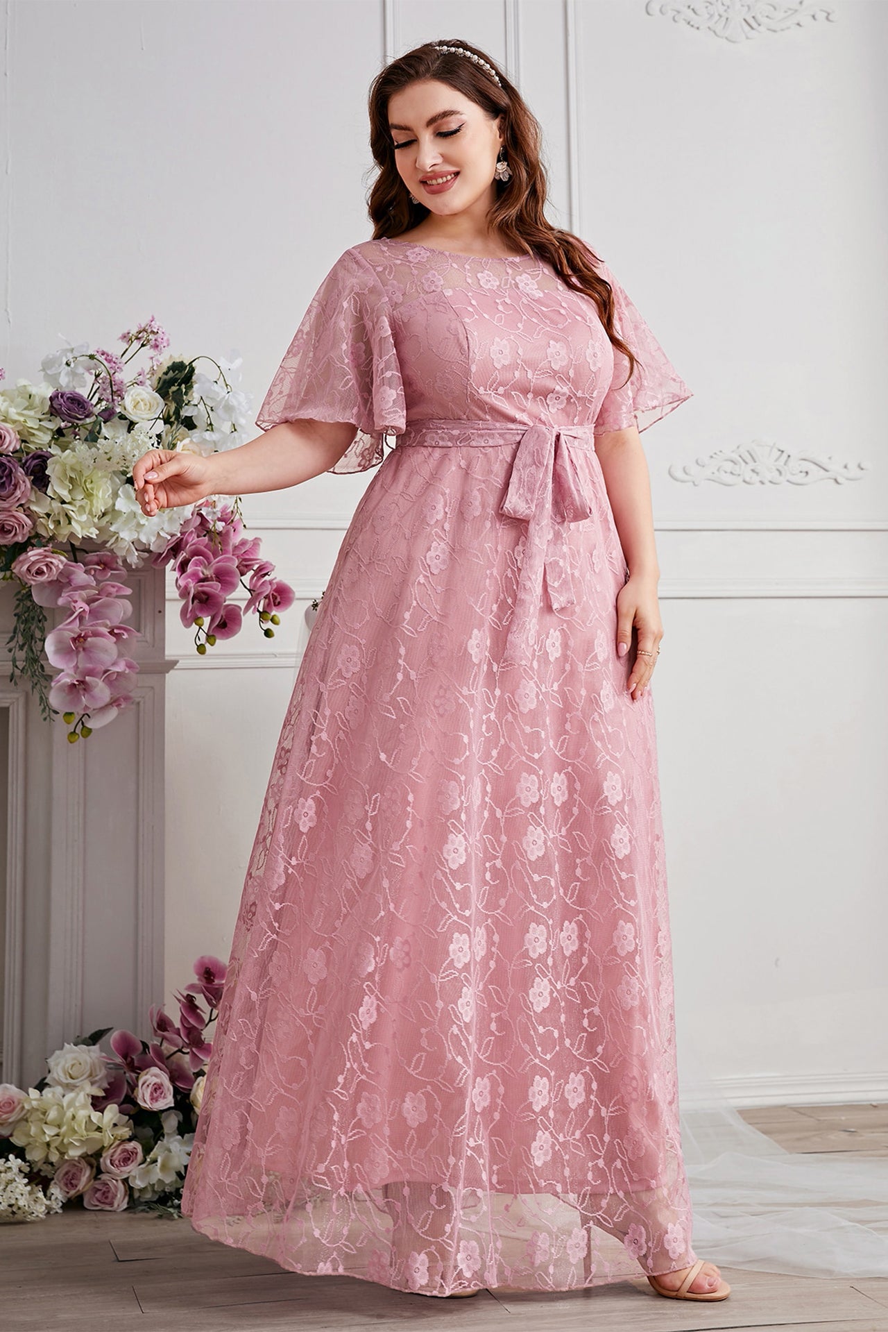Rosalyn Lace-Up Maxi Dress