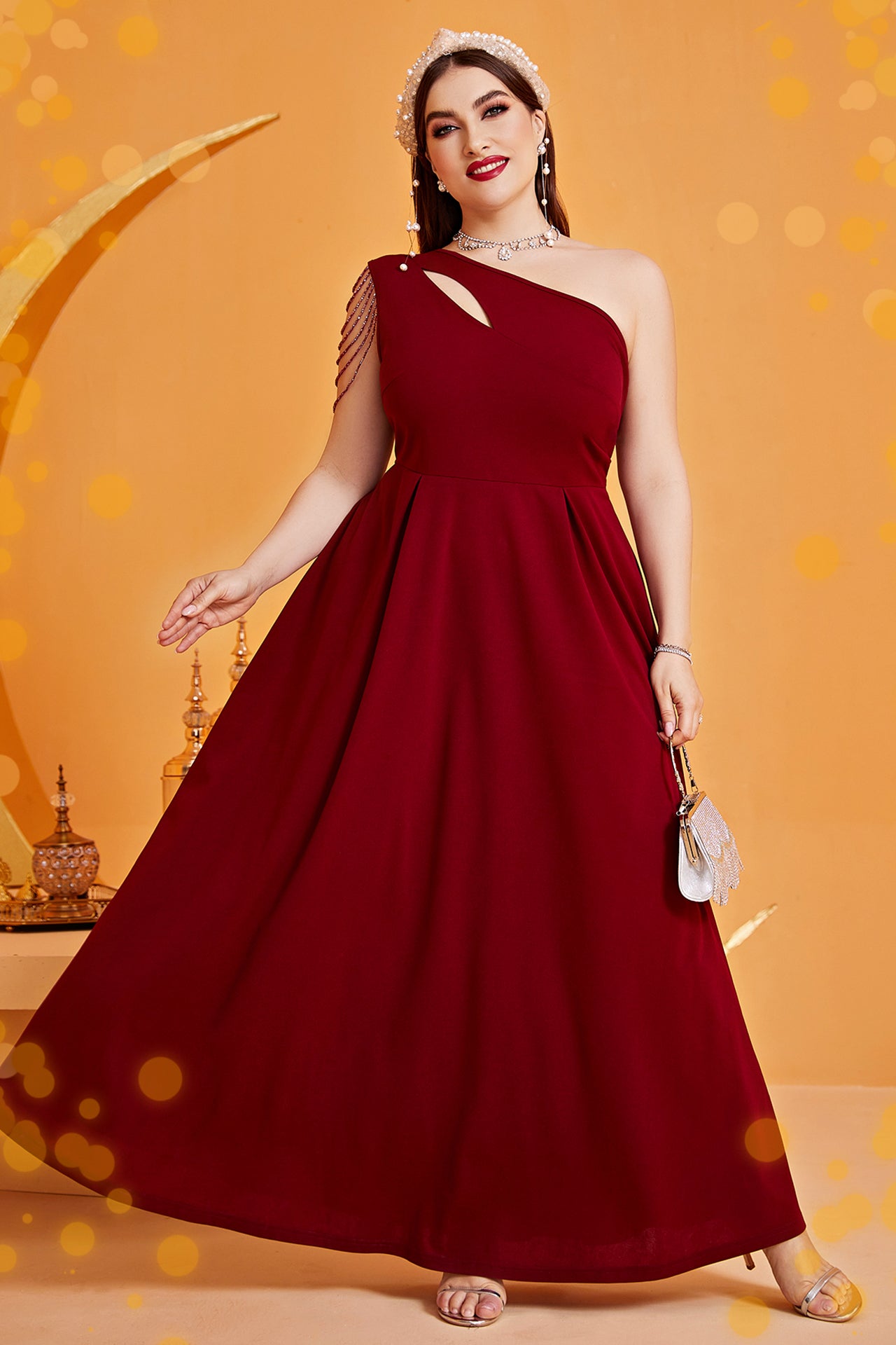 Roselyn One Shoulder Fringed Maxi Dress