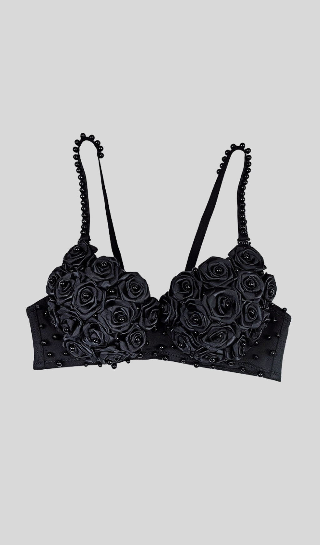 Black diamond flower embellished Top