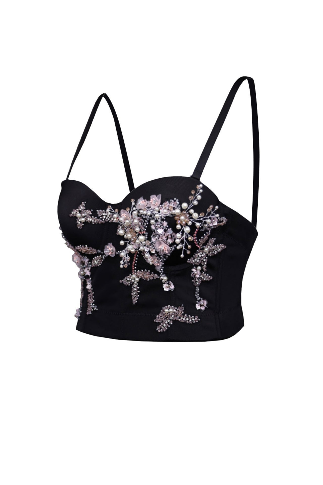 Embroidery Boning Corset Sling Tube Top