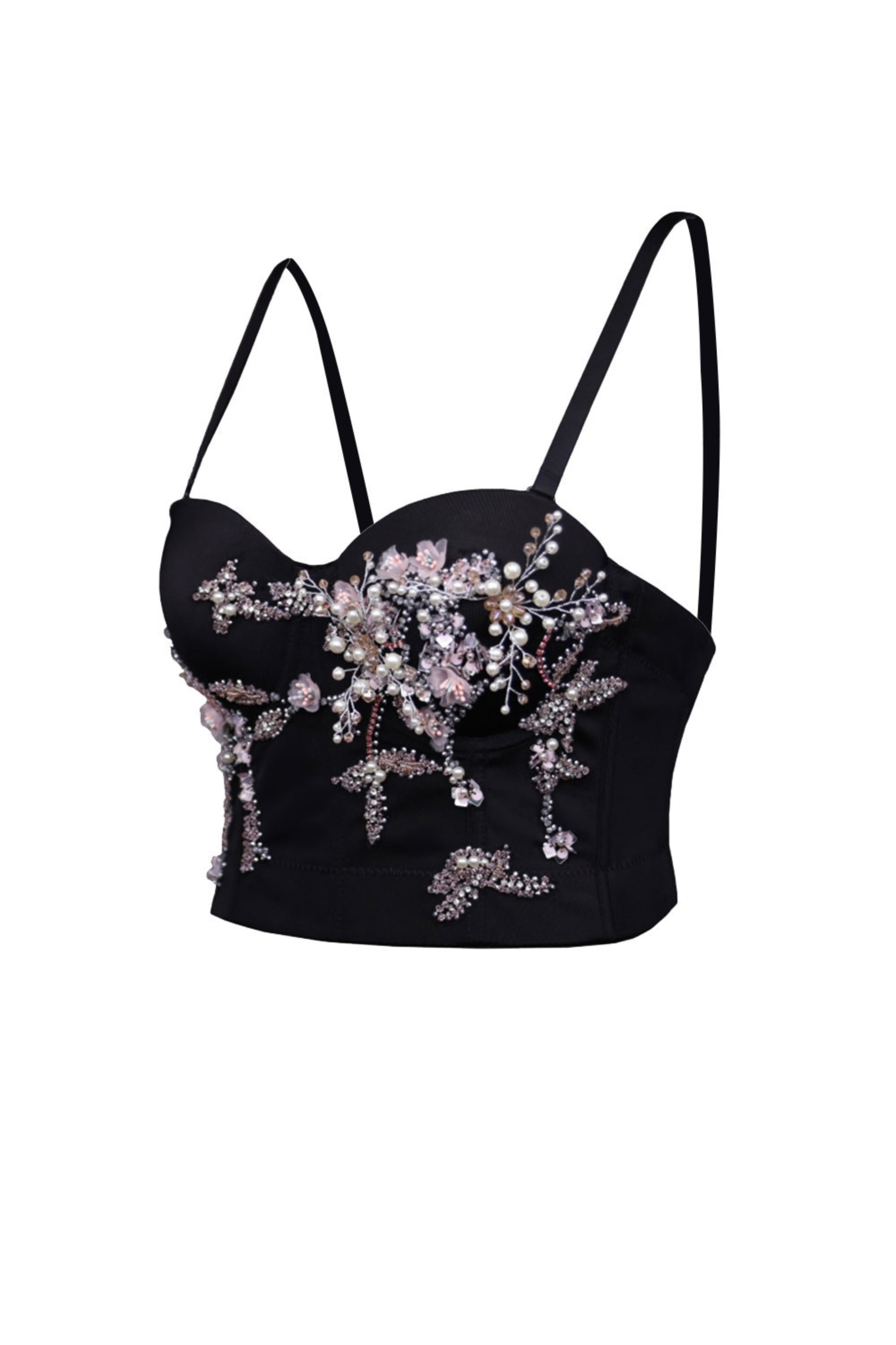 Embroidery Boning Corset Sling Tube Top