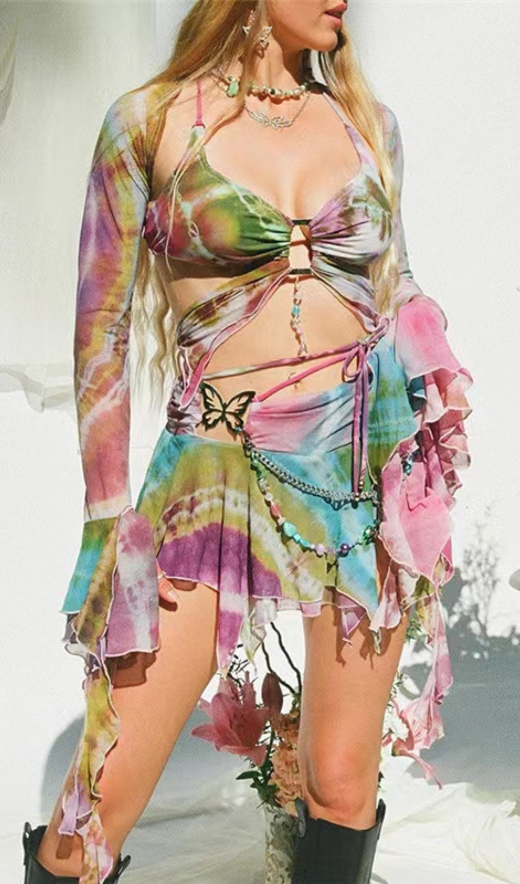BUTTERFLY PRINTED SWIM SET