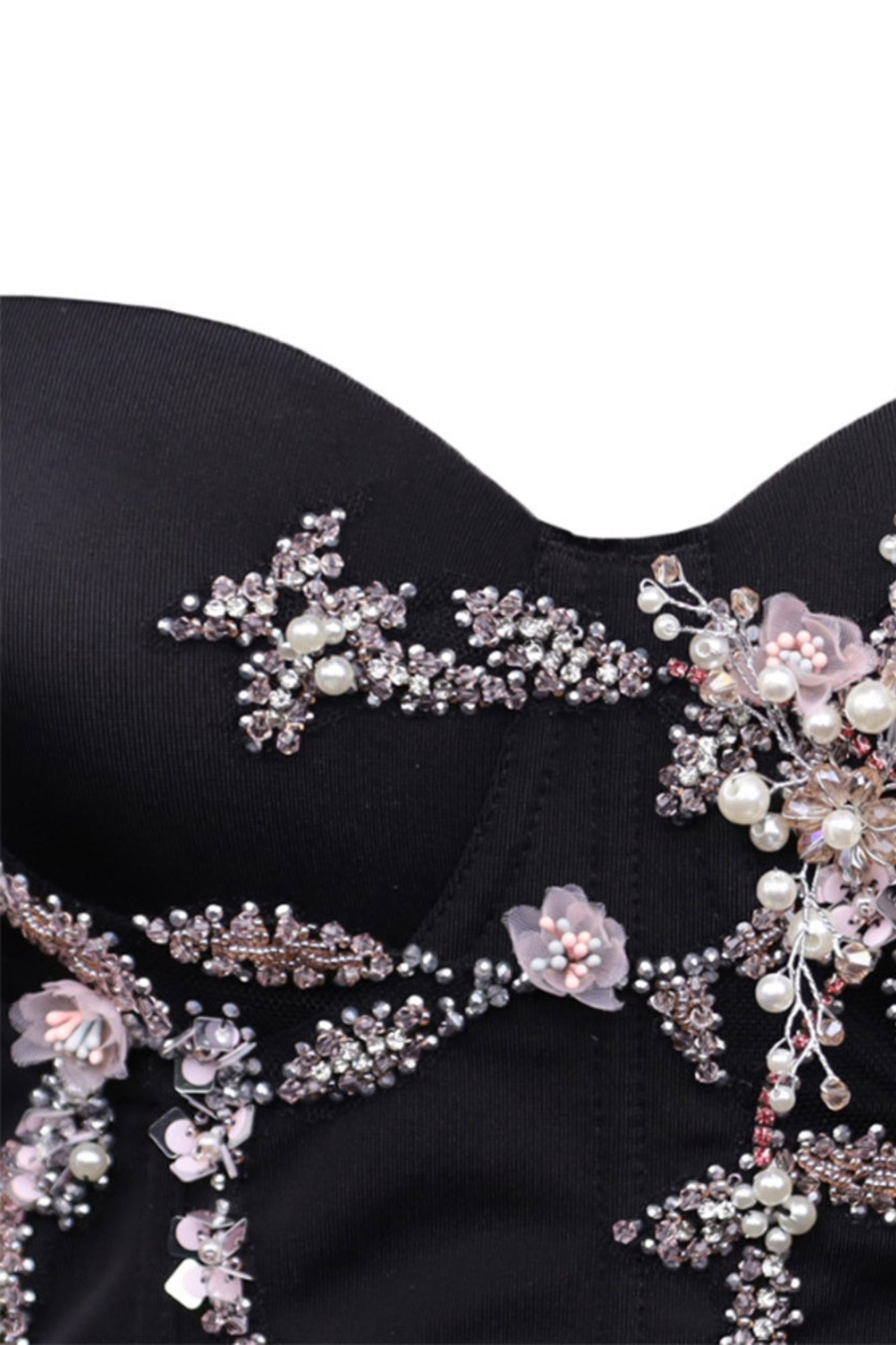 Embroidery Boning Corset Sling Tube Top
