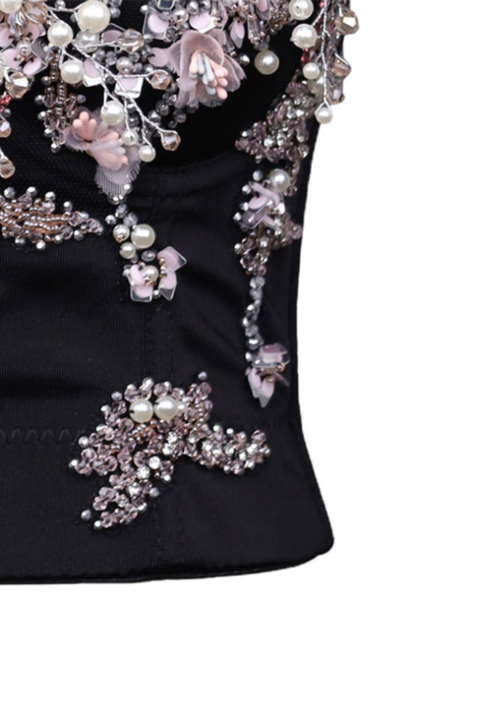 Embroidery Boning Corset Sling Tube Top