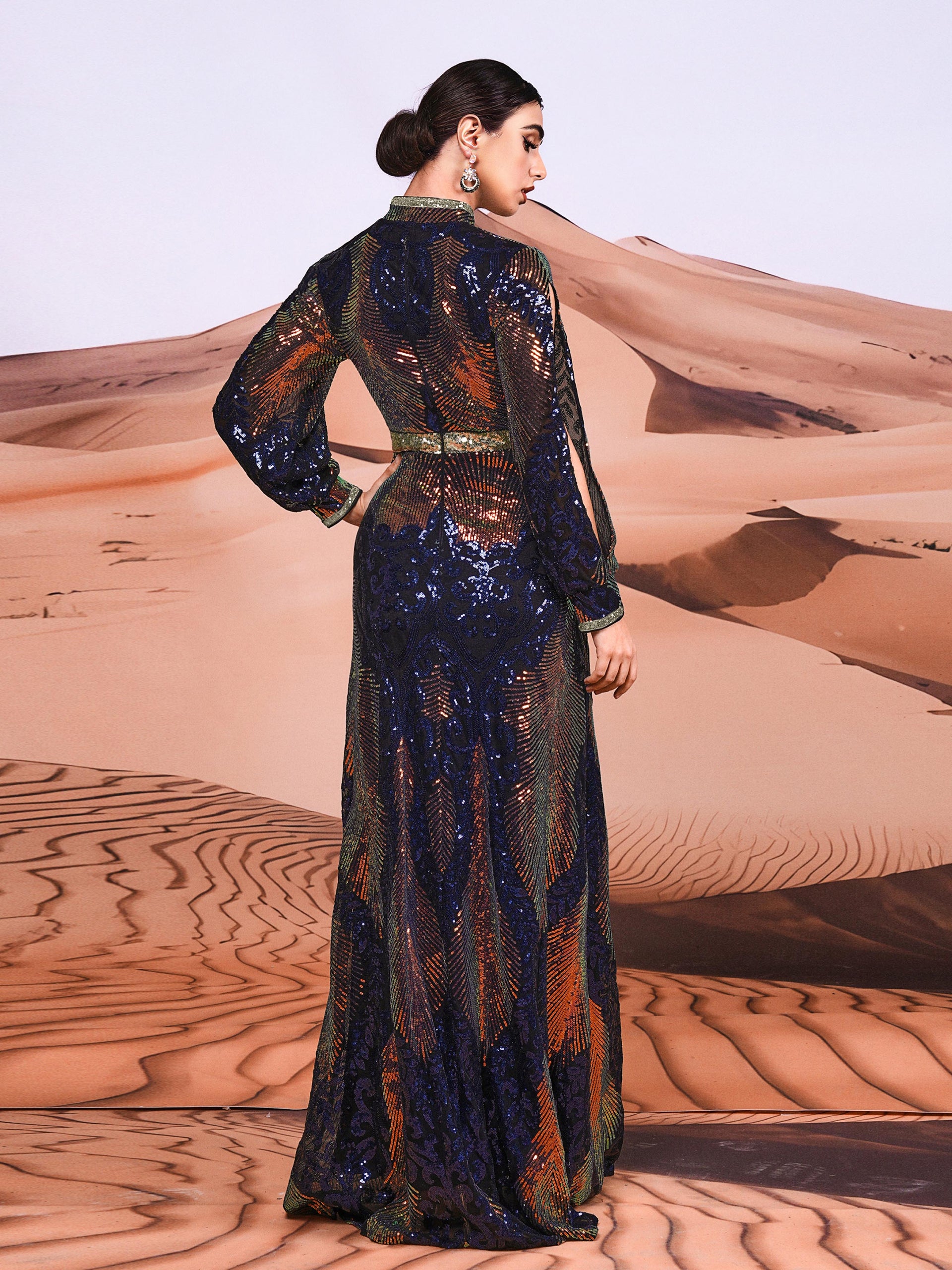 Cutout Sequin Maxi Dress