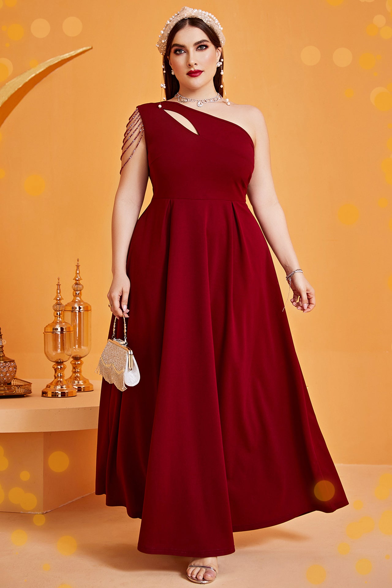 Roselyn One Shoulder Fringed Maxi Dress