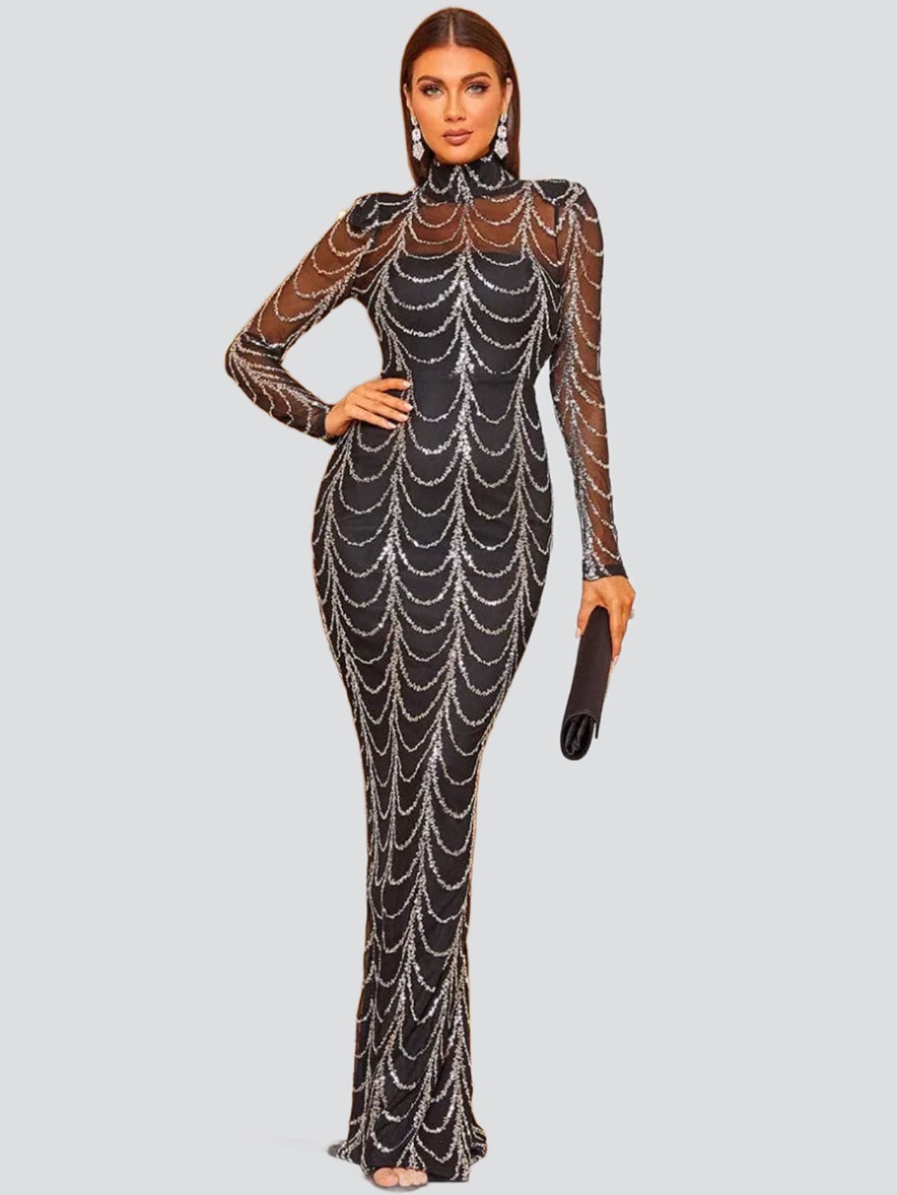 See-through Ripple Cocktail Dress