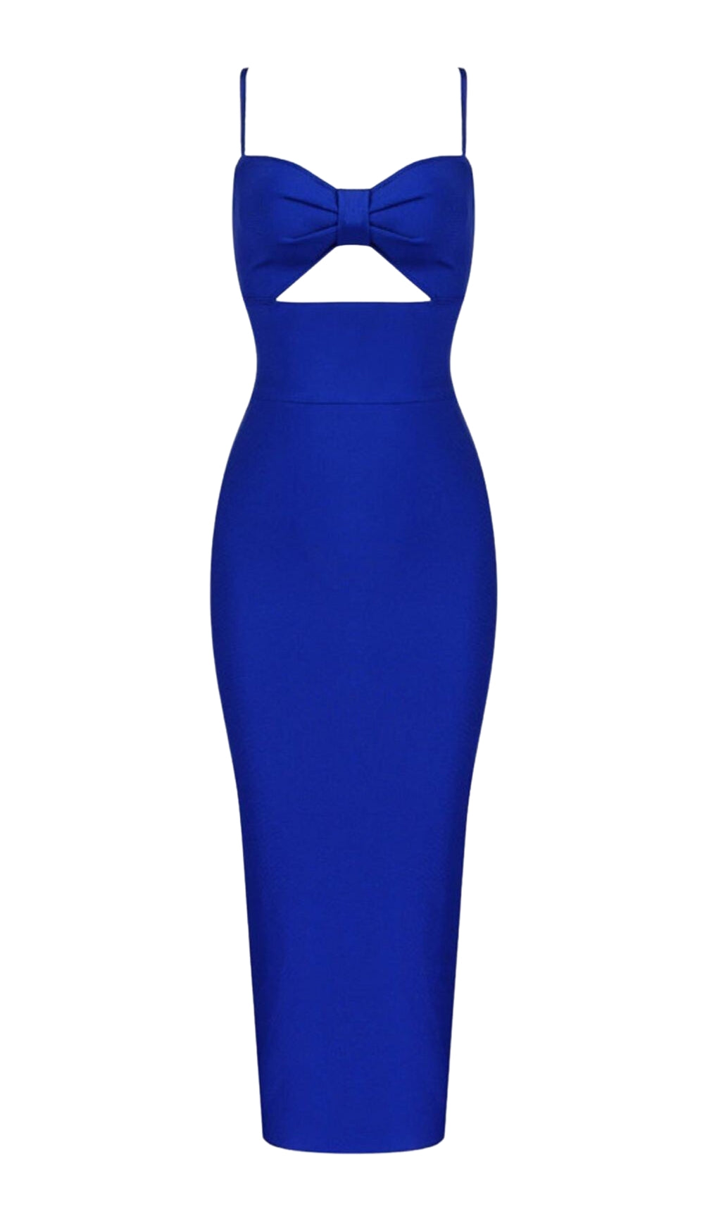 HOLLOW BANDAGE DRESS - BLUE