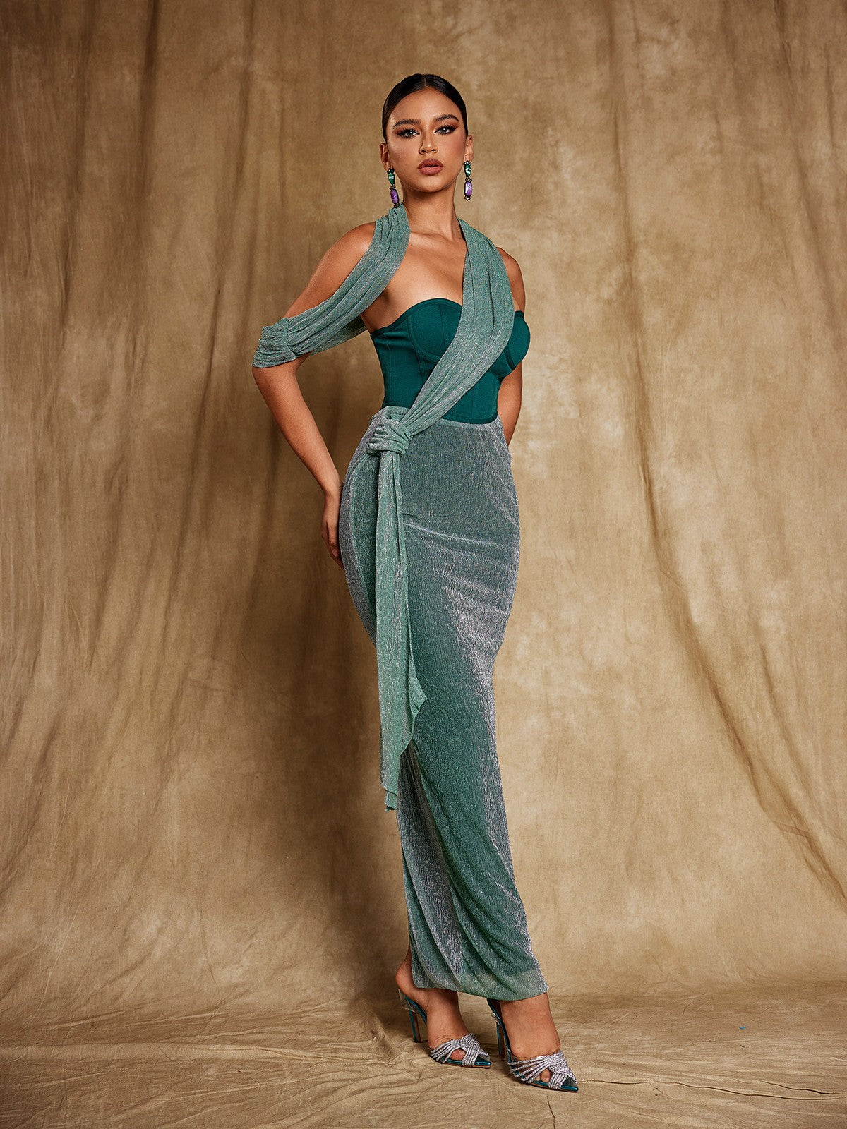 Omilaní Strapless Bandage Maxi Dress