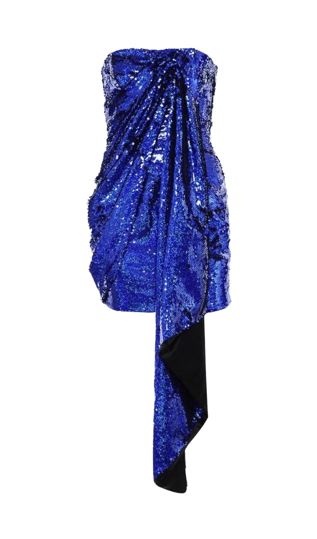 SEQUIN STRAPLESS MINI DRESS IN COBALT BLUE
