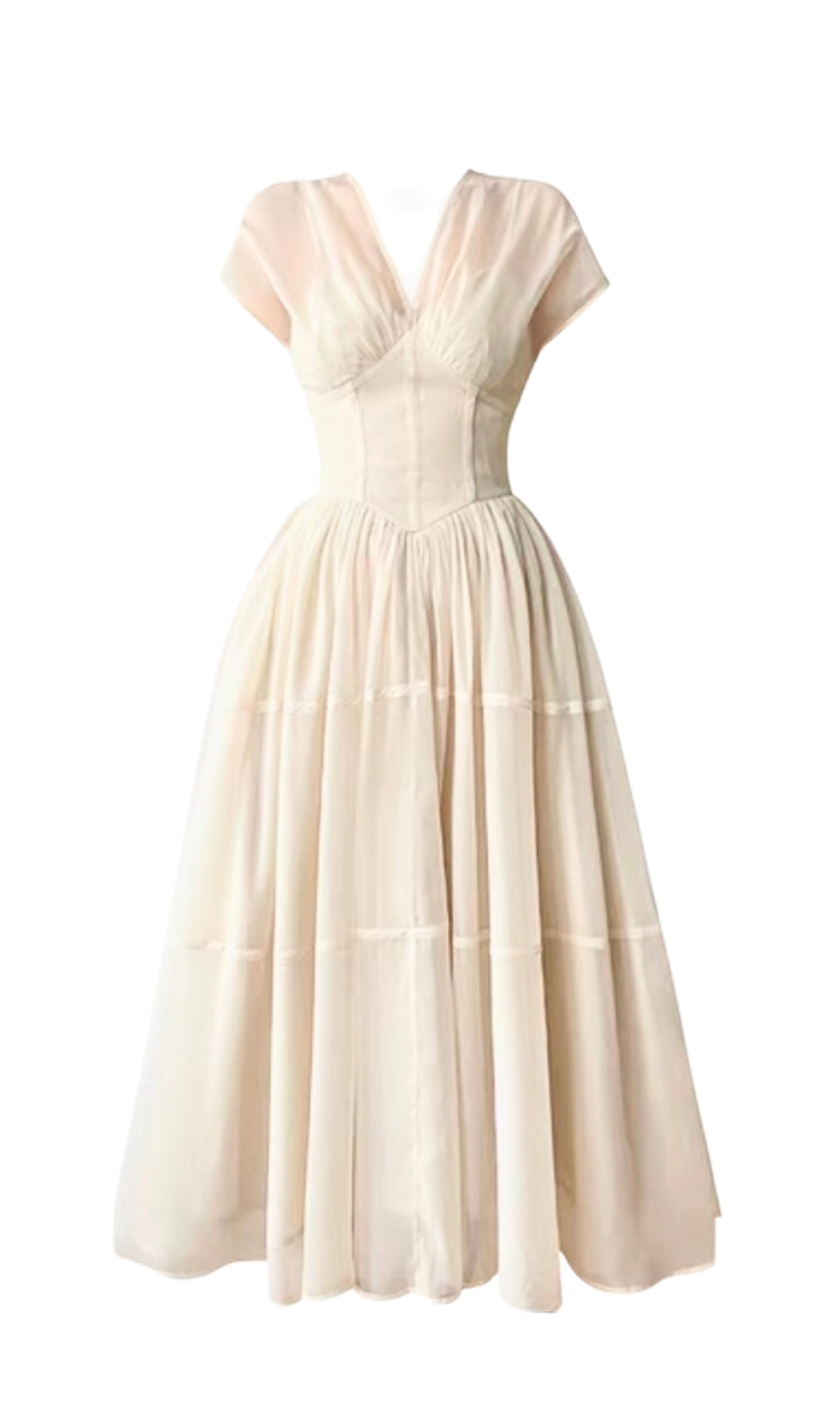 CHIIFFON MIDI DRESS IN WHITE