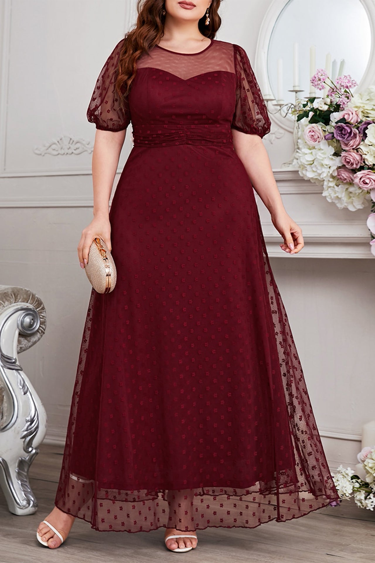 Rosamund V-Neck Lace Maxi Dress
