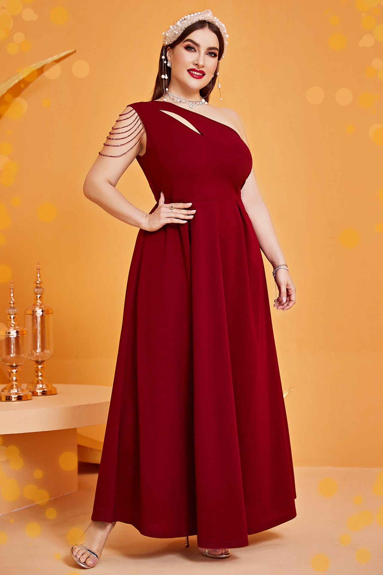Roselyn One Shoulder Fringed Maxi Dress