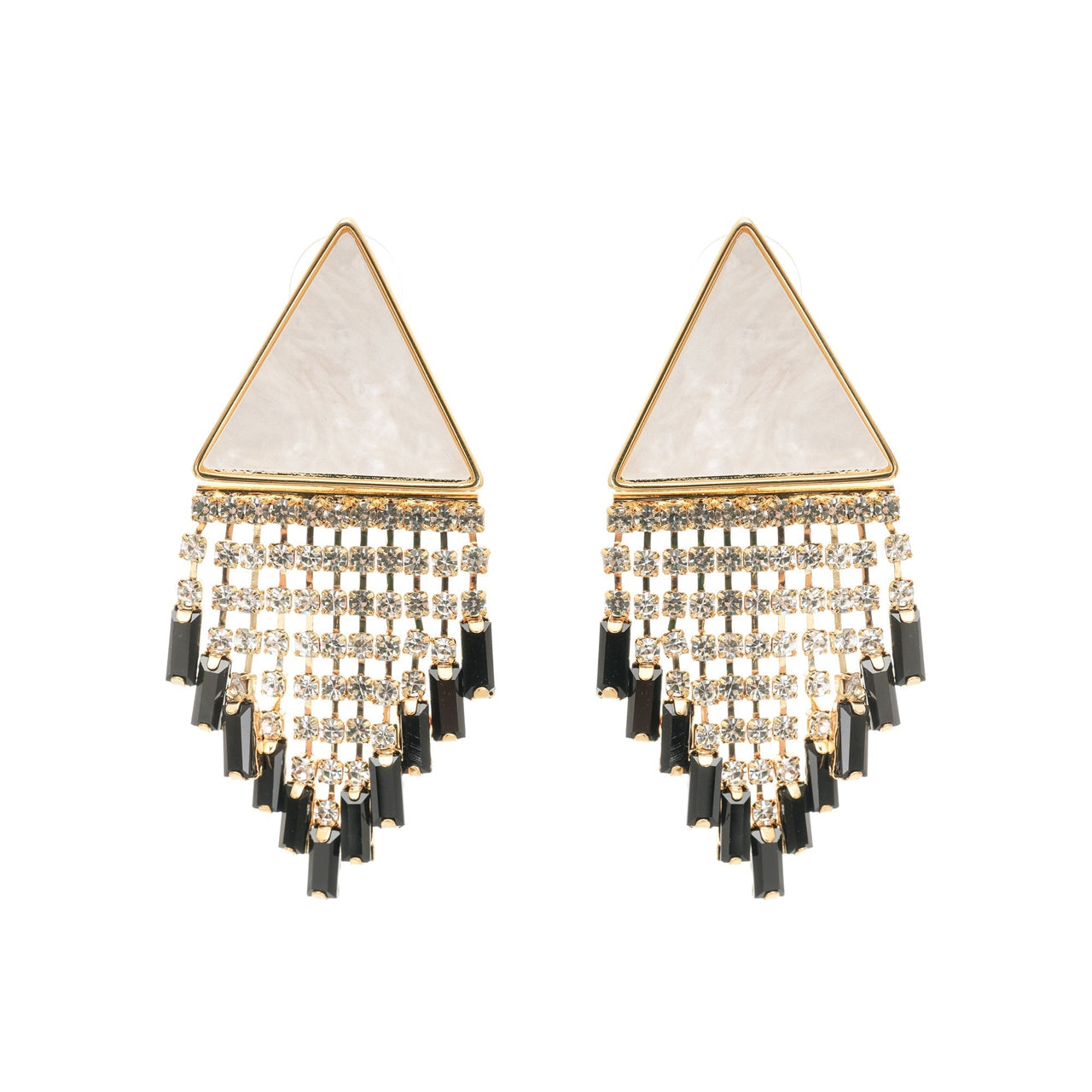 Lisette triangle-shape fringed earrings