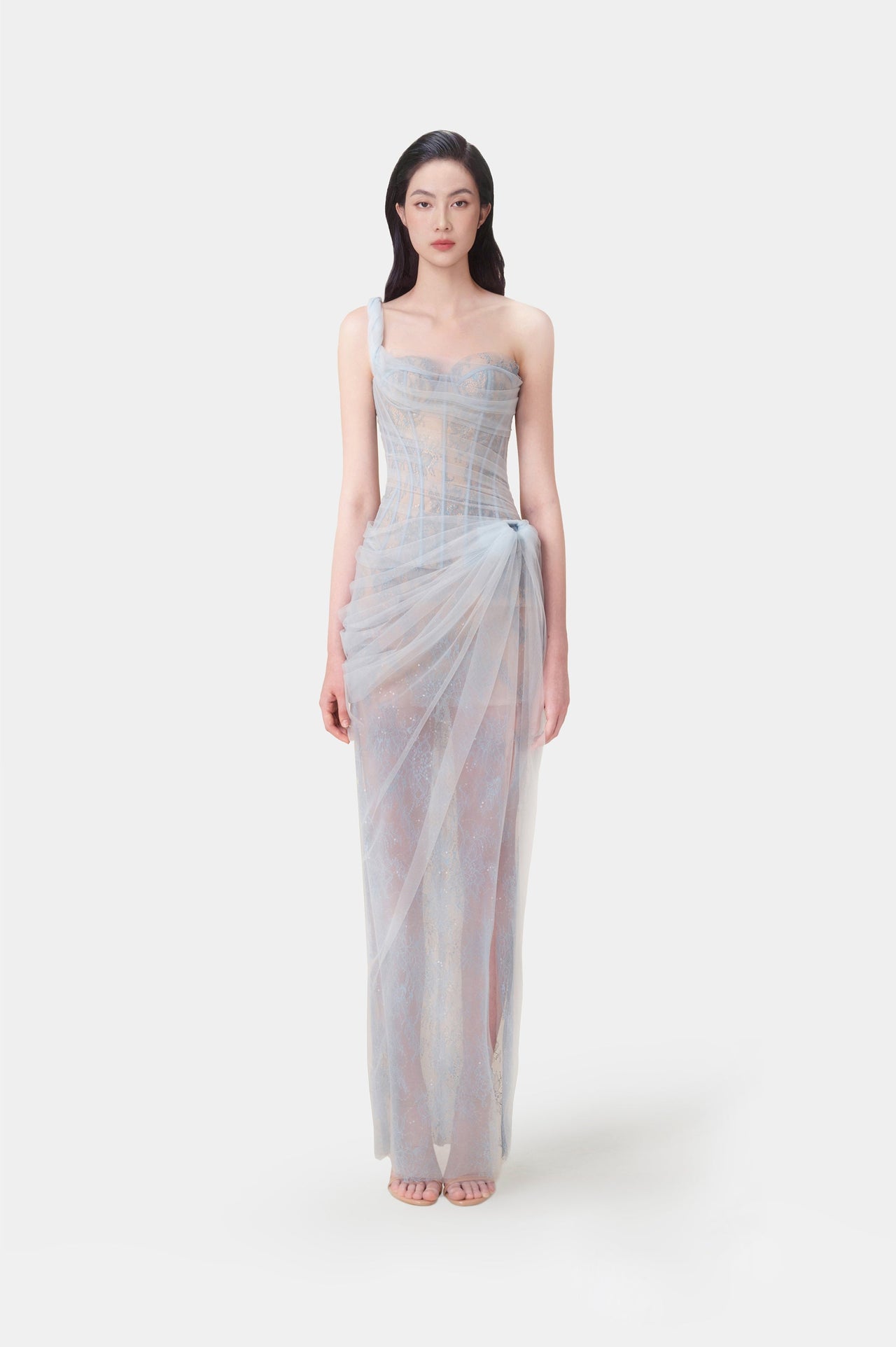 MARA BLUE LACE CORSET DRESS