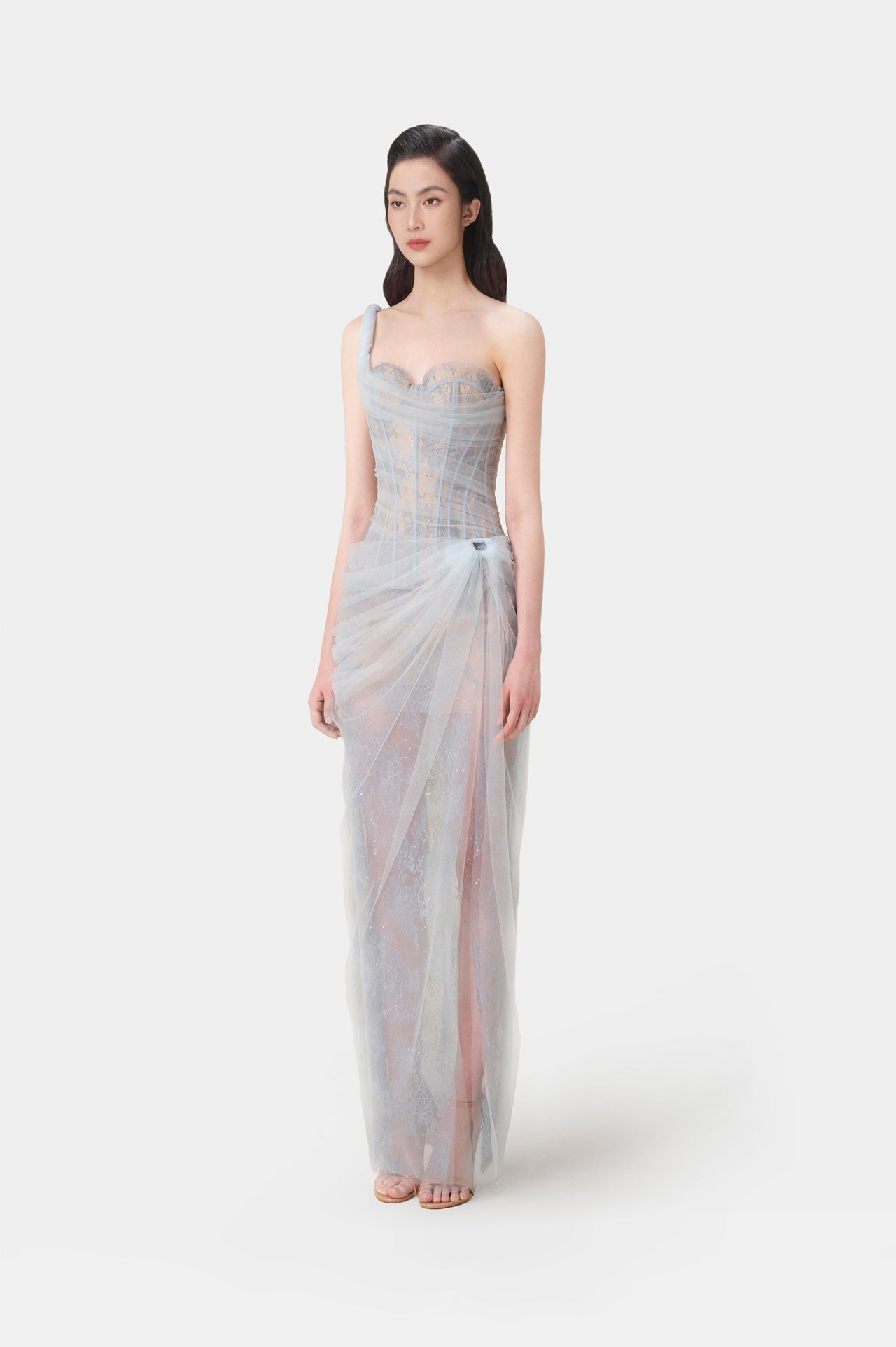 MARA BLUE LACE CORSET DRESS