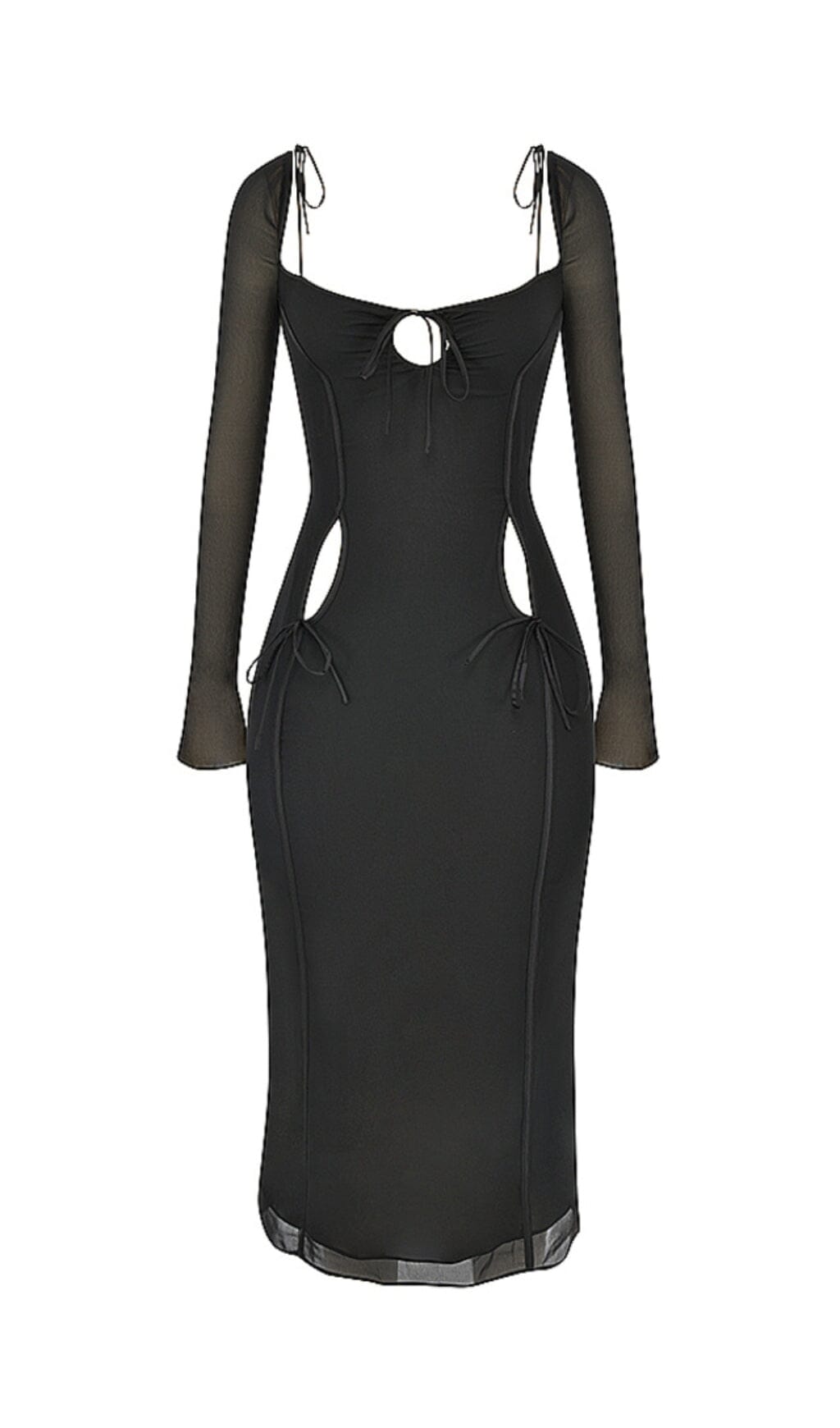 BLACK CUTOUT MIDI DRESS DREESES styleofcb 