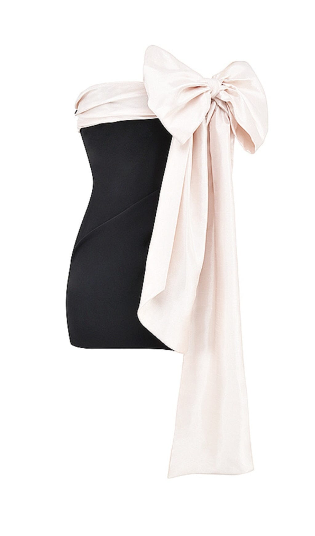 BLACK & IVORY BOW MINI DRESS styleofcb 