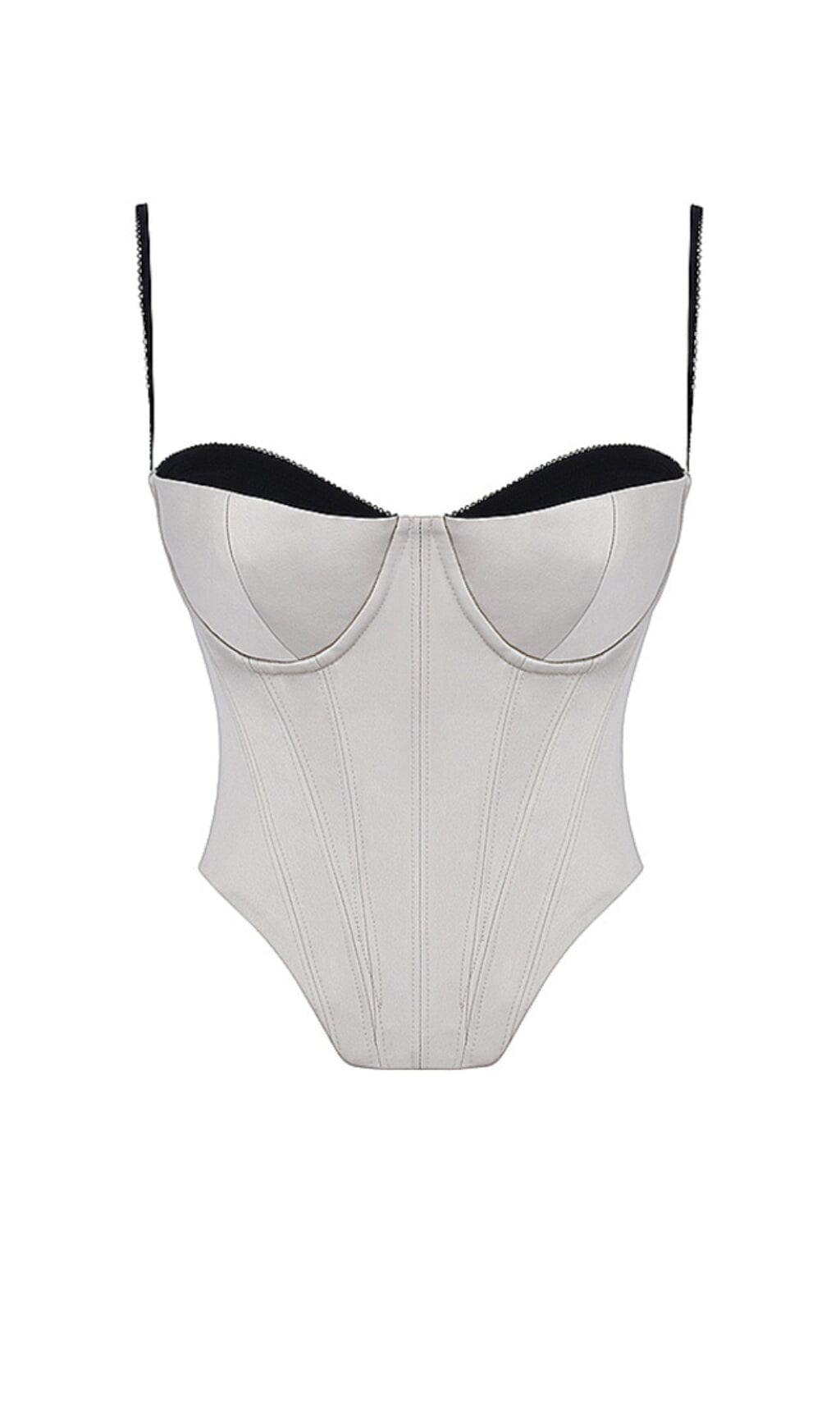BEIGE SATIN UNDERWIRED CORSET styleofcb 