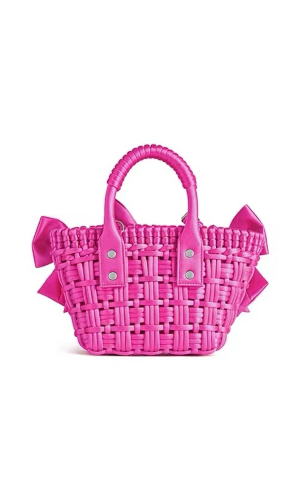 WOVEN MESH BAG IN PINK