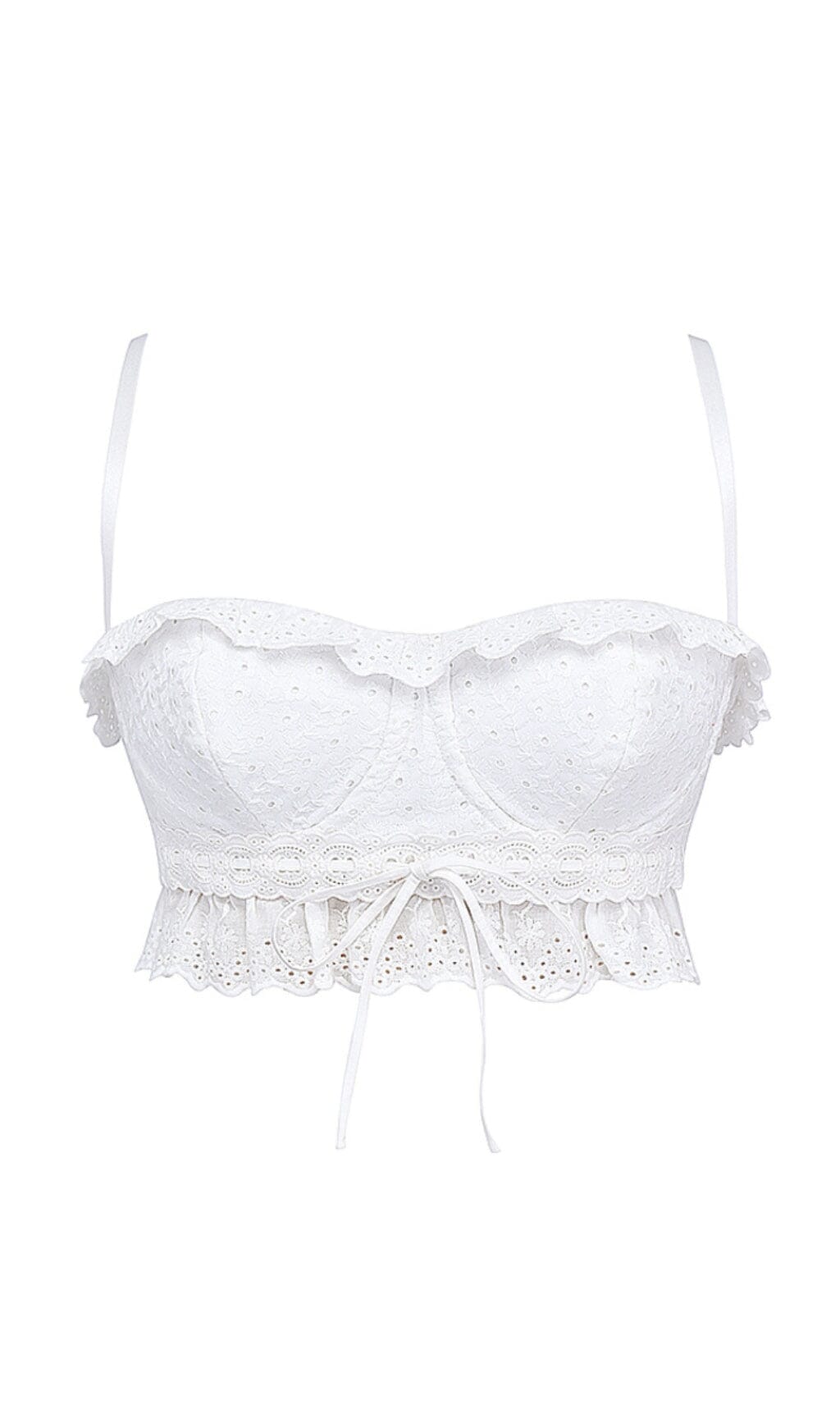 WHITE BRODERIE ANGLAIS BRALETTE TOP styleofcb 