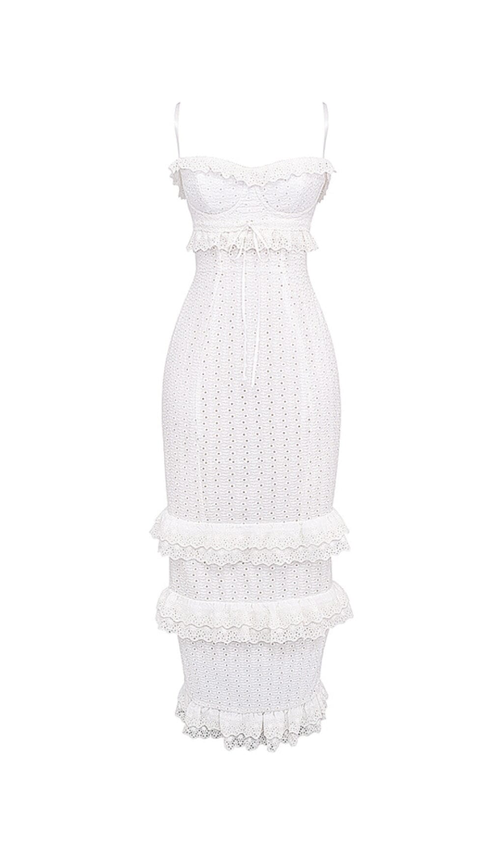 WHITE BRODERIE MAXI DRESS styleofcb 