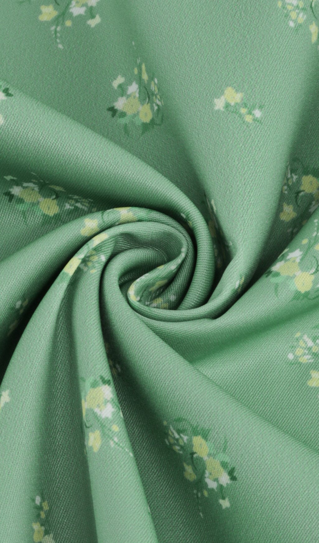 VINTAGE FLORAL PUFF SLEEVE MIDI DRESS IN GREEN styleofcb 