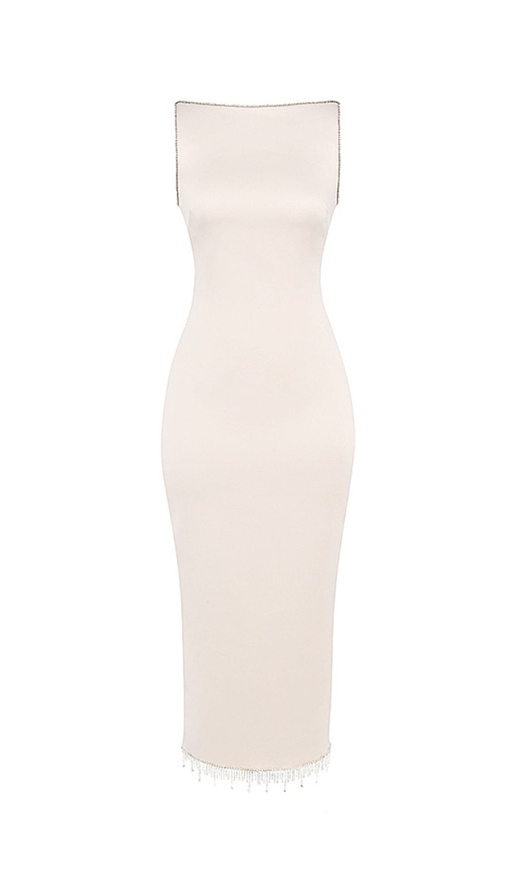 IVORY CRYSTALLISED MIDI DRESS