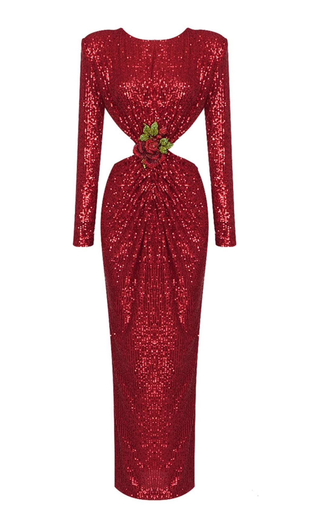 SEQUIN CUTOUT BACKLESS MAXI DRESS IN RED DREESES styleofcb 