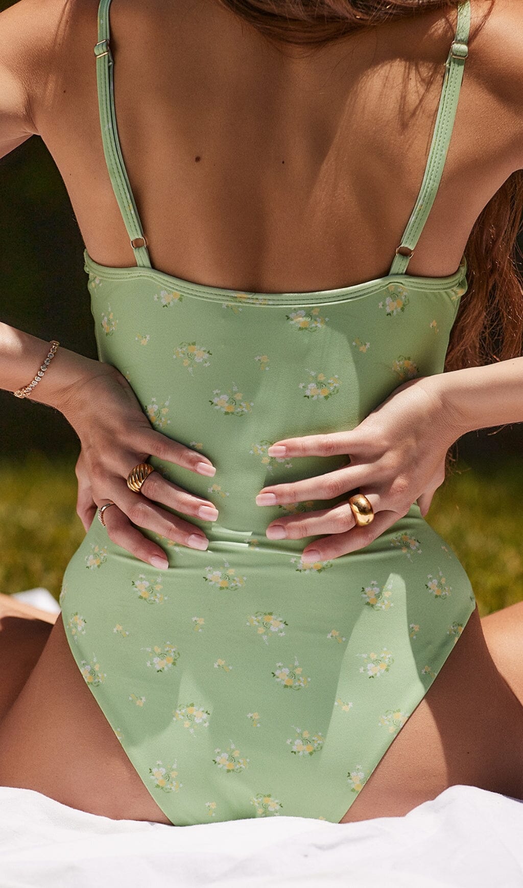 OLIVE FLORAL PRINT UNDERWIRED SWIMSUIT styleofcb 