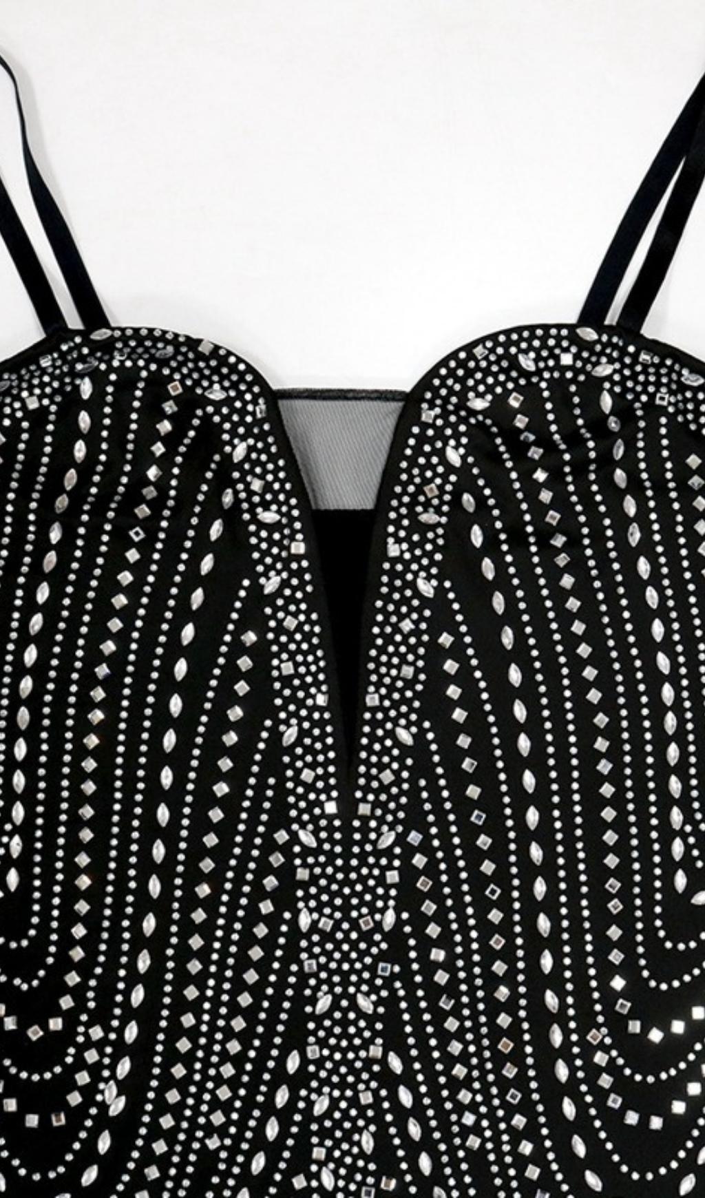 BANDAGE SEQUIN MINI DRESS IN BLACK Dresses styleofcb 