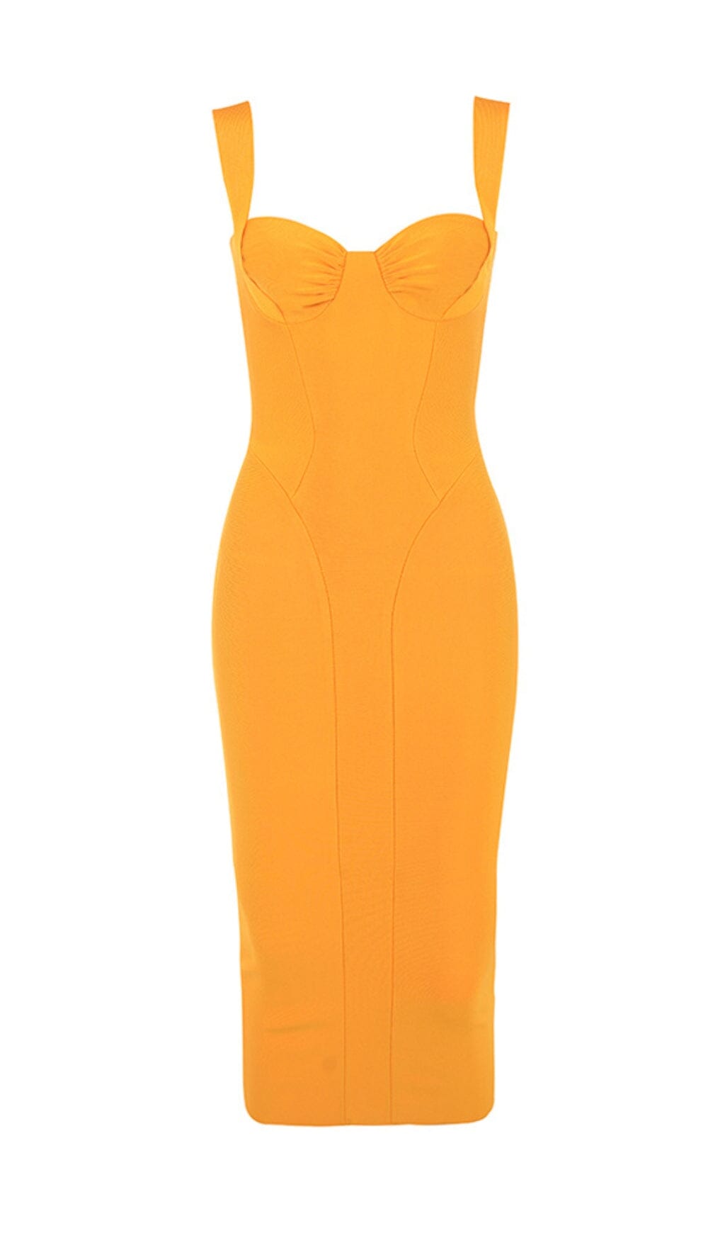 GOOSE YELLOW SLEEVELESS SLIM-FIT SUSPENDER DRESS styleofcb 