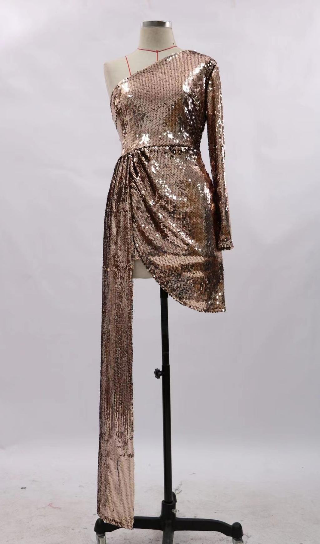 SEQUINS MINI DRESS IN GOLD Dresses styleofcb 