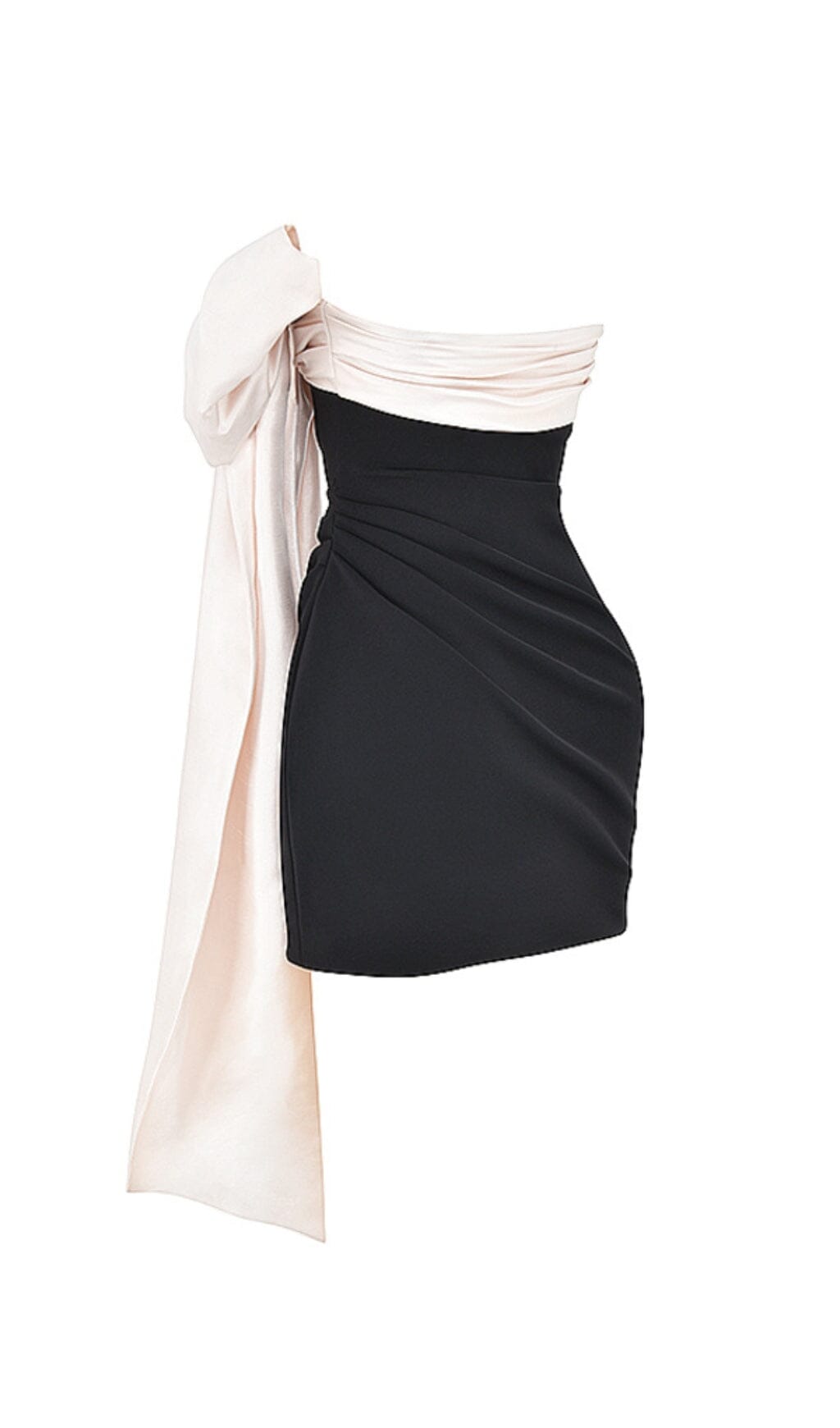 BLACK & IVORY BOW MINI DRESS styleofcb 