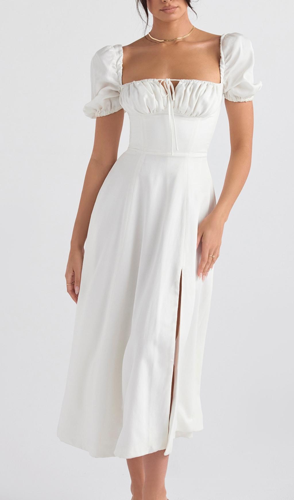 HIGH SPLIT MAXI DRESS IN WHITE styleofcb 