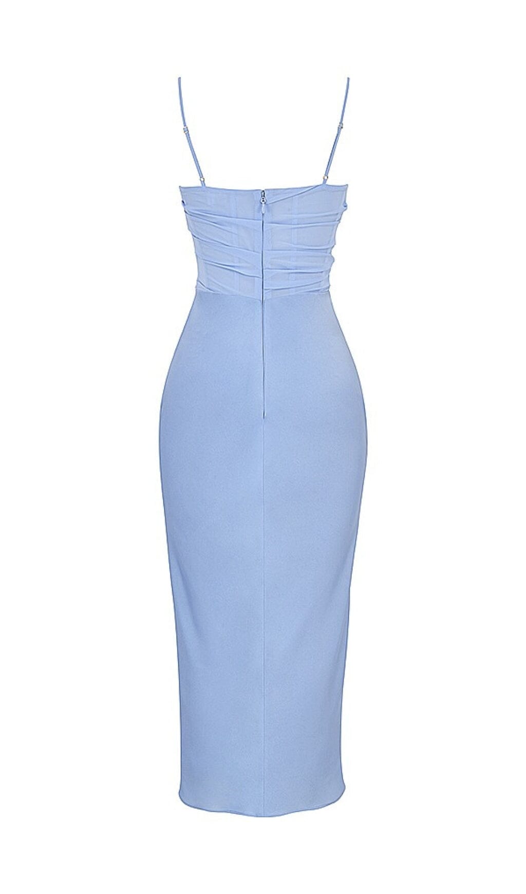 SKY DRAPED CORSET MIDI DRESS styleofcb 