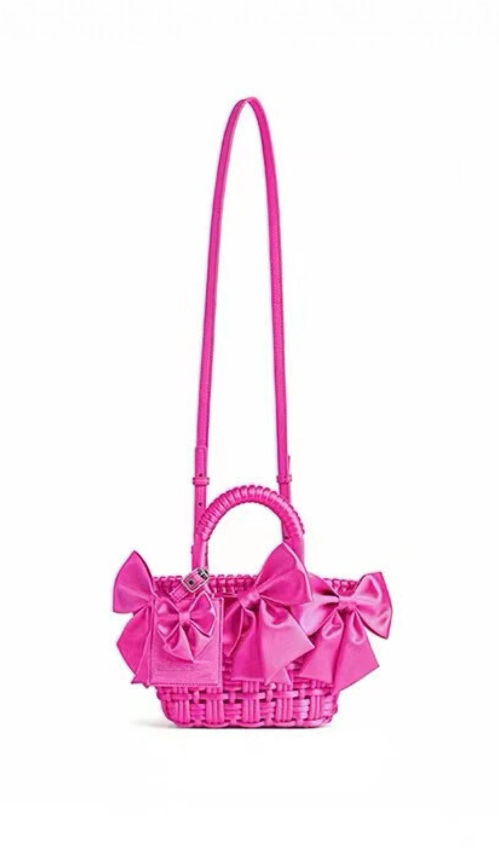 WOVEN MESH BAG IN PINK
