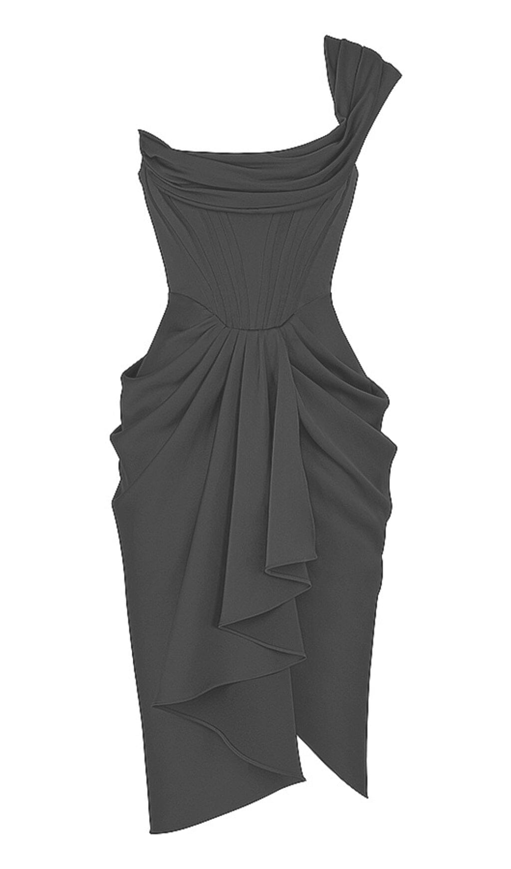 SATIN CORSET MIDI DRESS IN BLACK DREESES styleofcb 