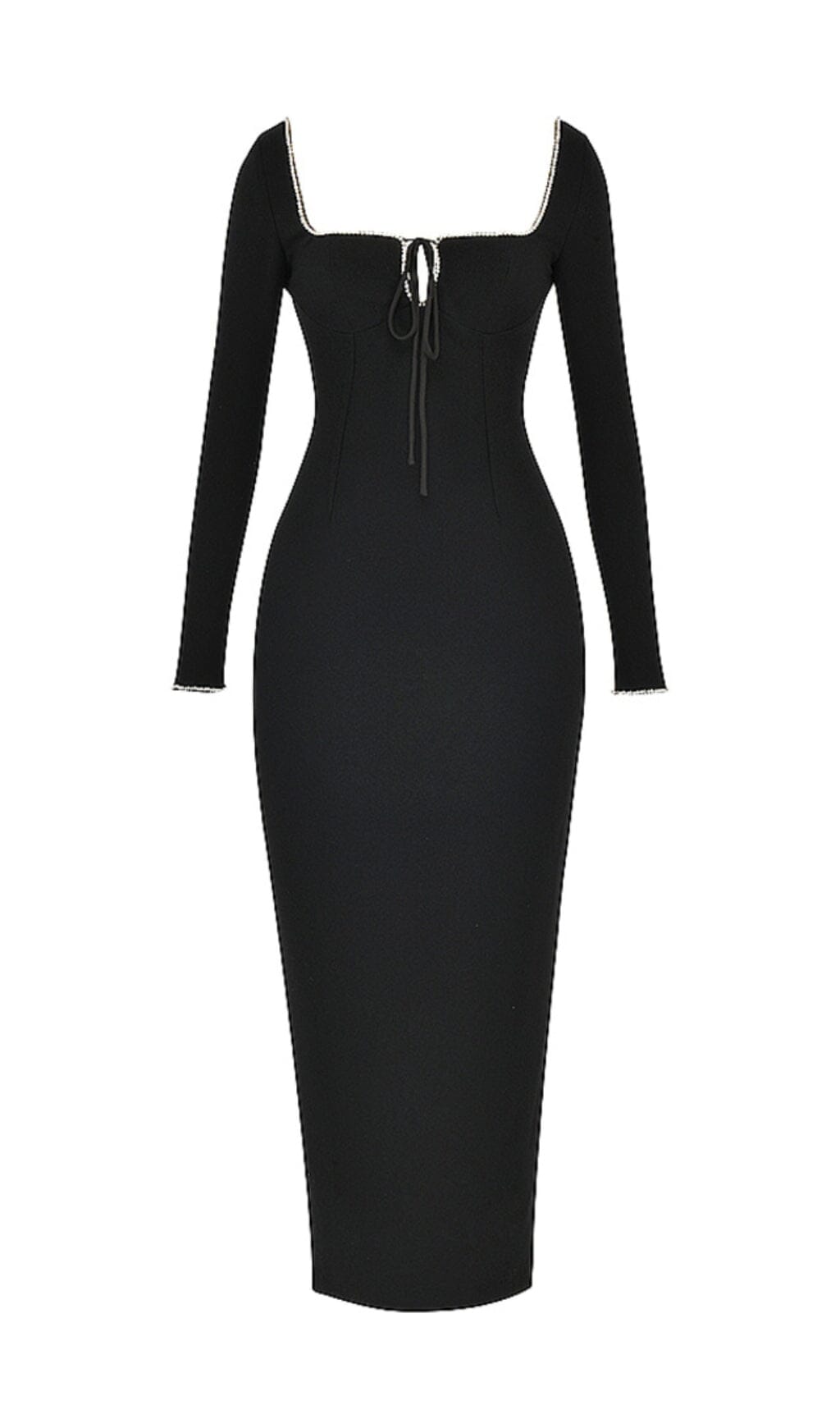 BLACK CRYSTAL EMBELLISHED MAXI DRESS styleofcb 